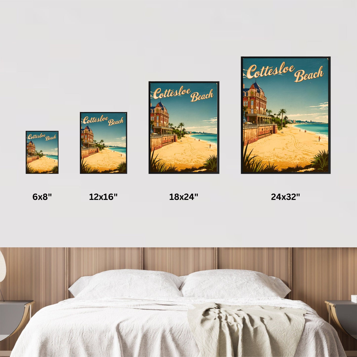 Cottesloe Beach Vintage Travel Poster - Sun-kissed Shores