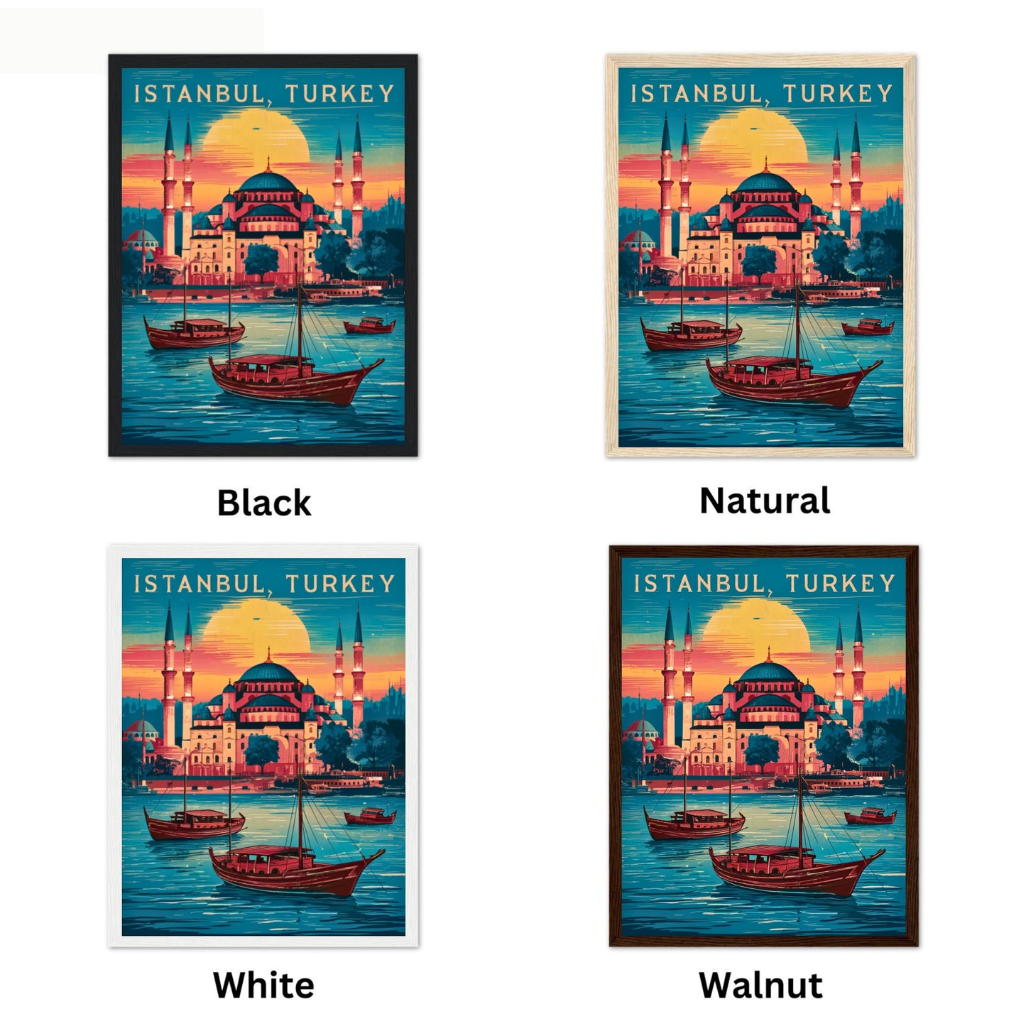 Istanbul Vintage Travel Poster - City of Minarets and Mosques