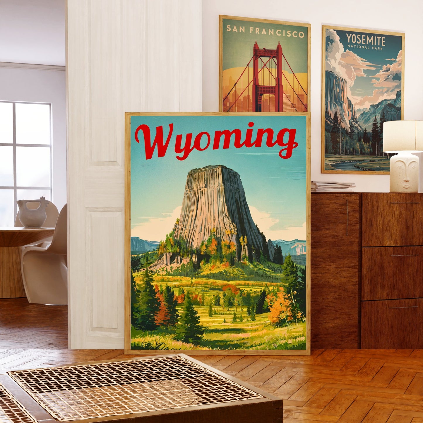 Wyoming Vintage Travel Poster - Timeless Frontier Landscapes