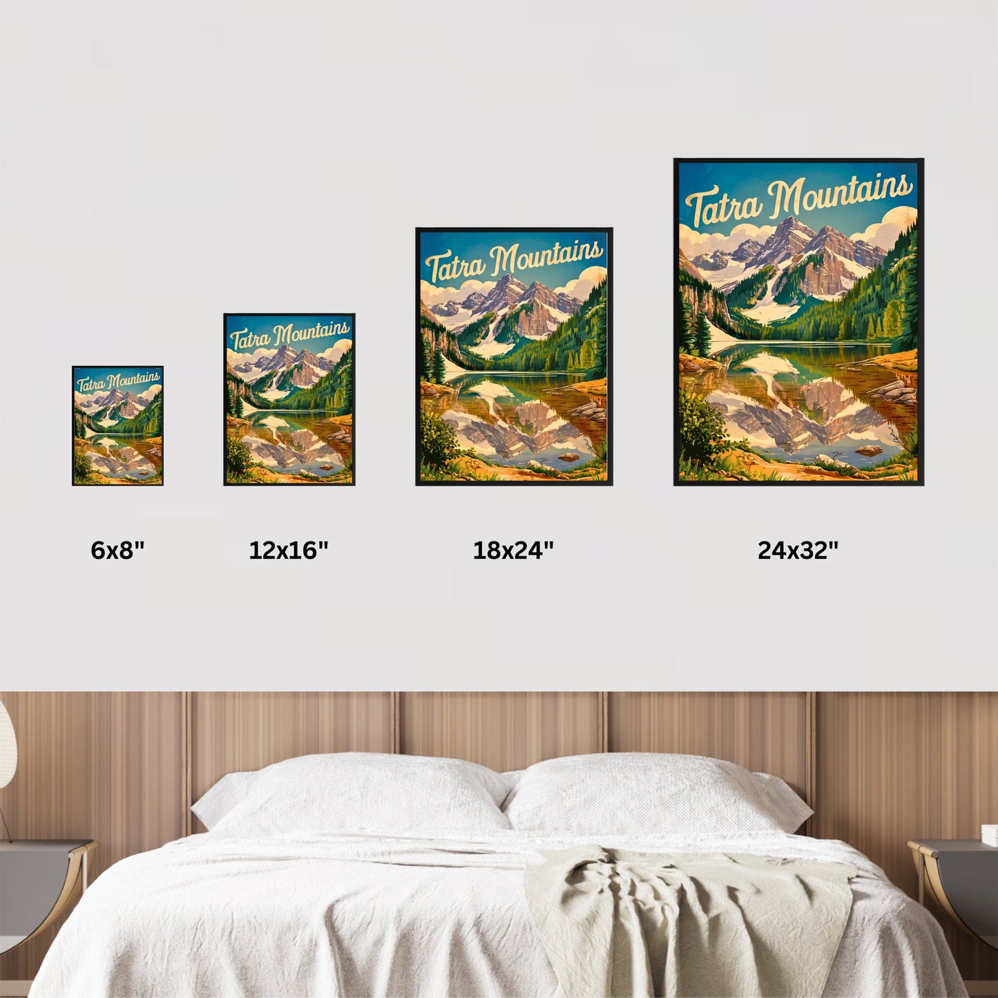Tatra Mountains Vintage Travel Poster - Explore Poland and Slovakia's Majestic Ranges