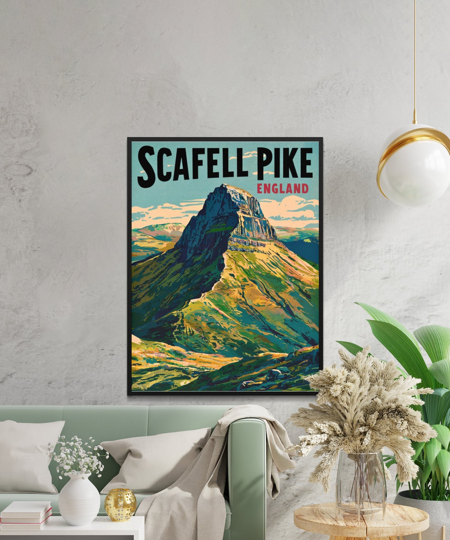 Scafell Pike Vintage Travel Poster - Majestic Peak View