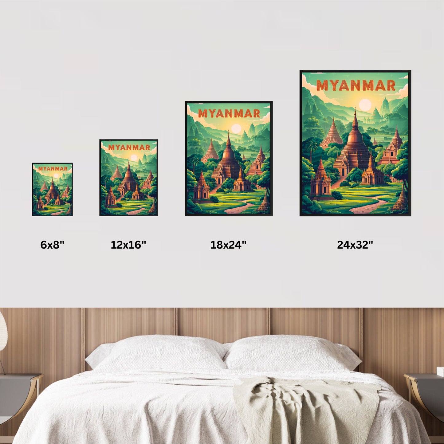 Myanmar Vintage Travel Poster