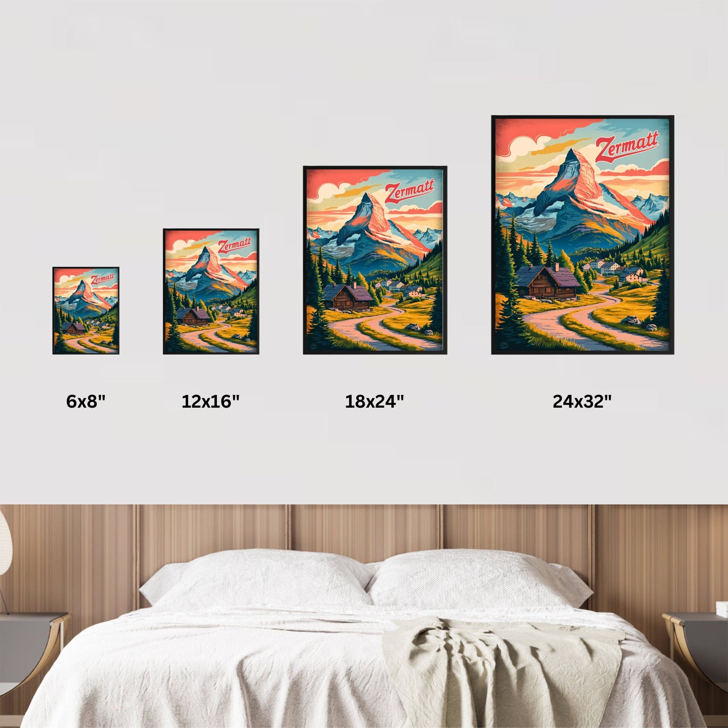 Zirmatt Vintage Travel Poster - Majestic Peaks