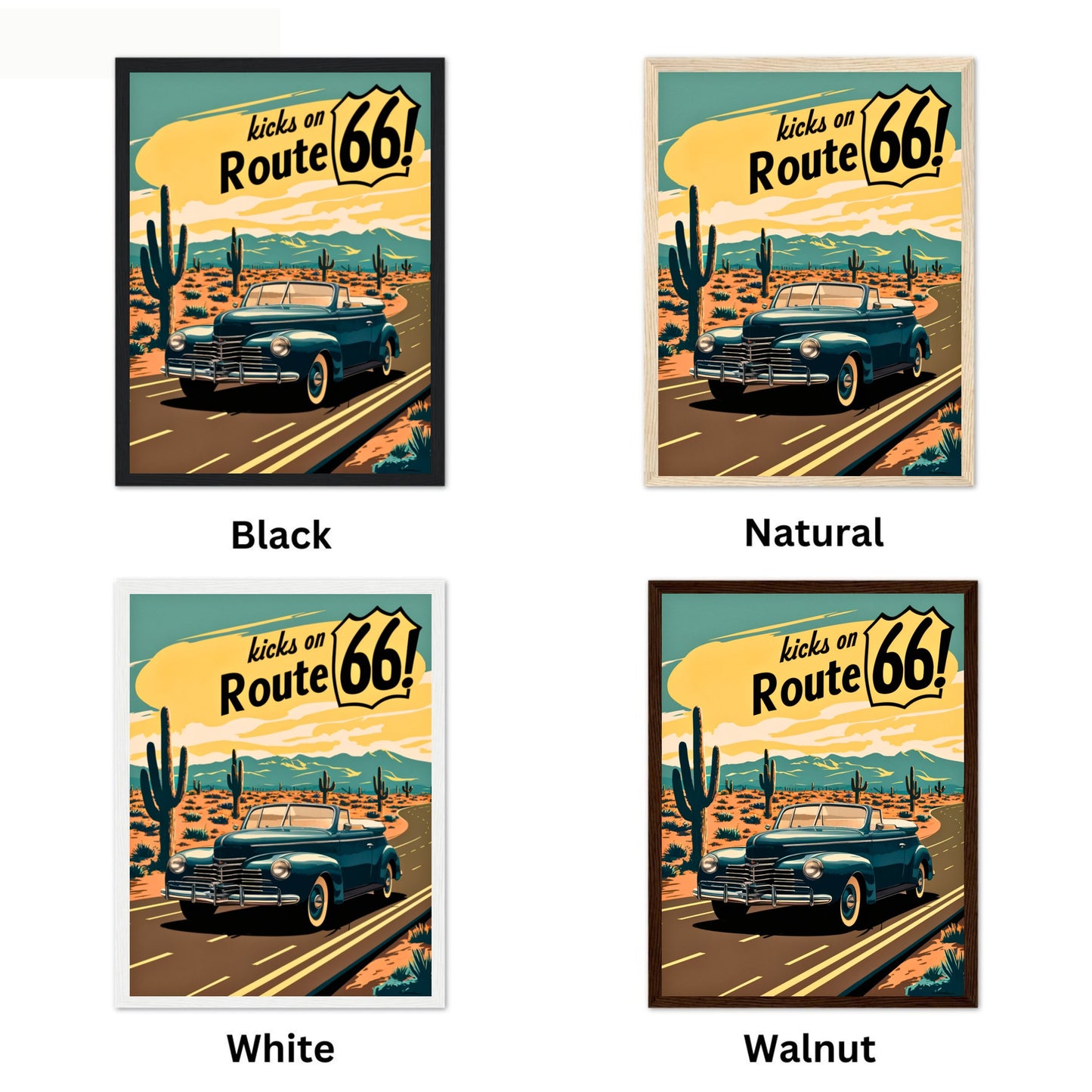 Route 66 Vintage Travel Poster