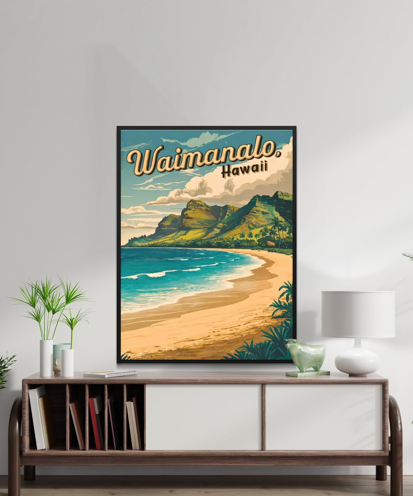 Waimanalo Vintage Travel Poster - Timeless Shores of Oahu