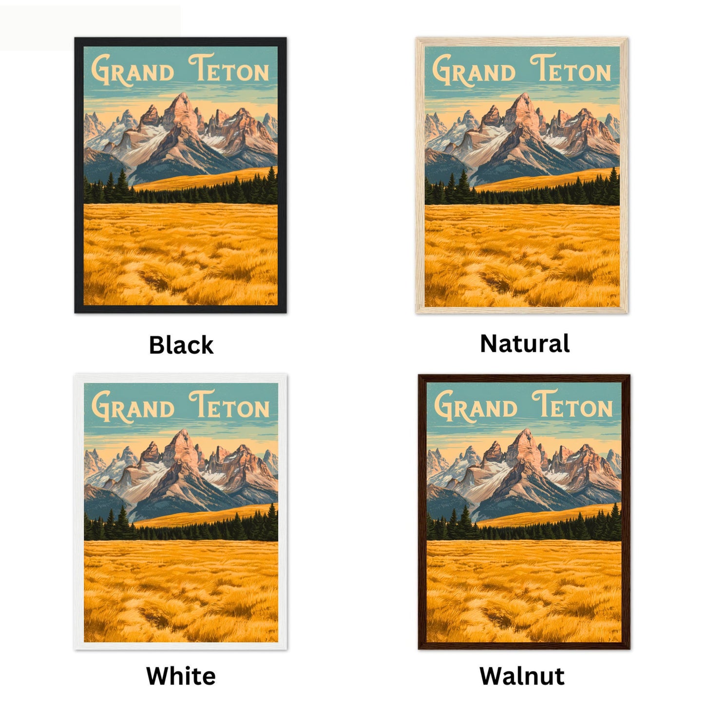 Grand Teton Vintage Travel Poster - Majestic Peaks
