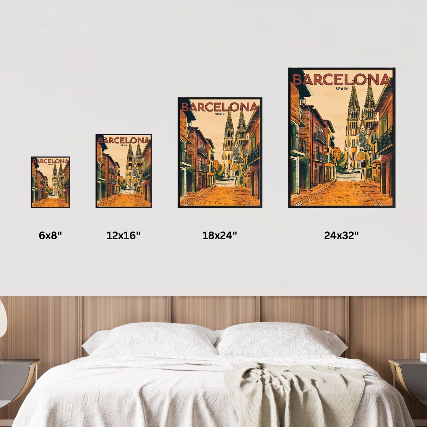 Barcelona Vintage Travel Poster - City of Art and Culture