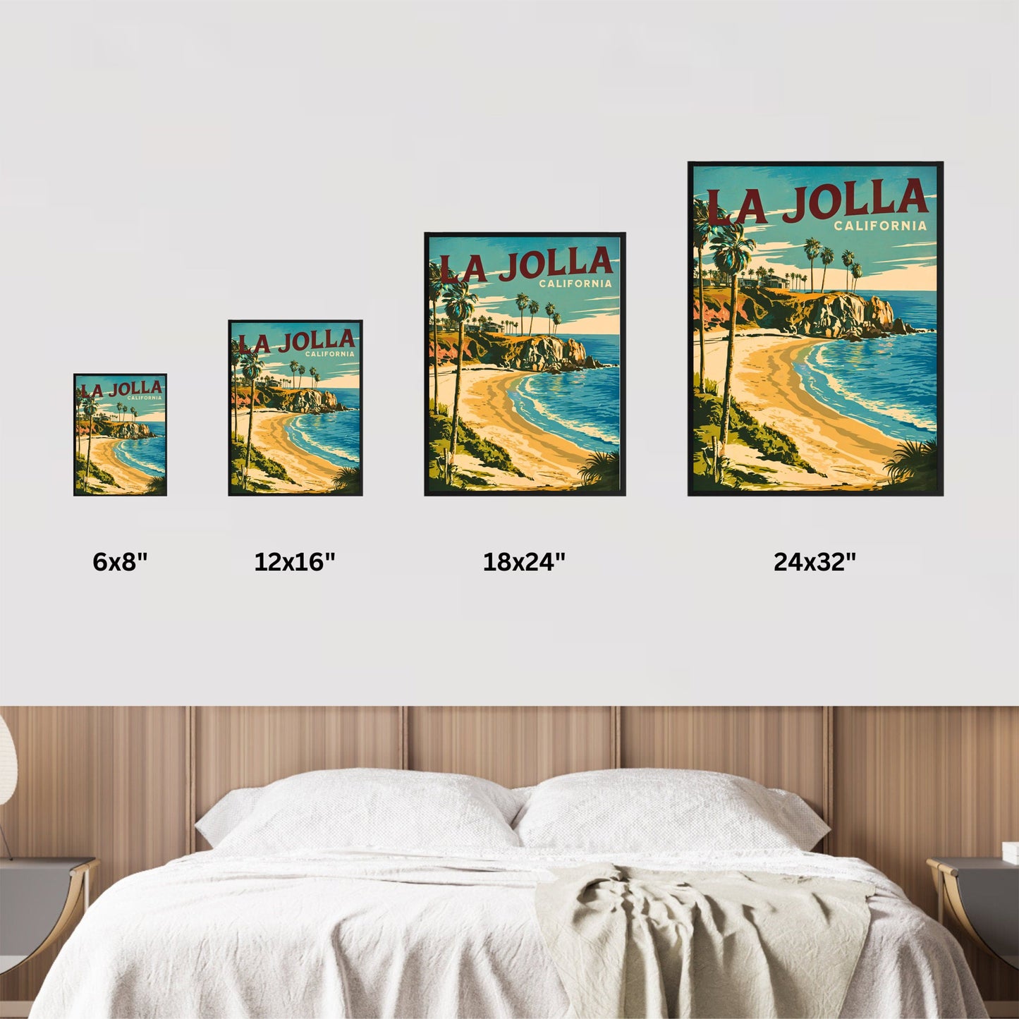 La Jolla Cove Vintage Travel Poster - California's Pristine Shores