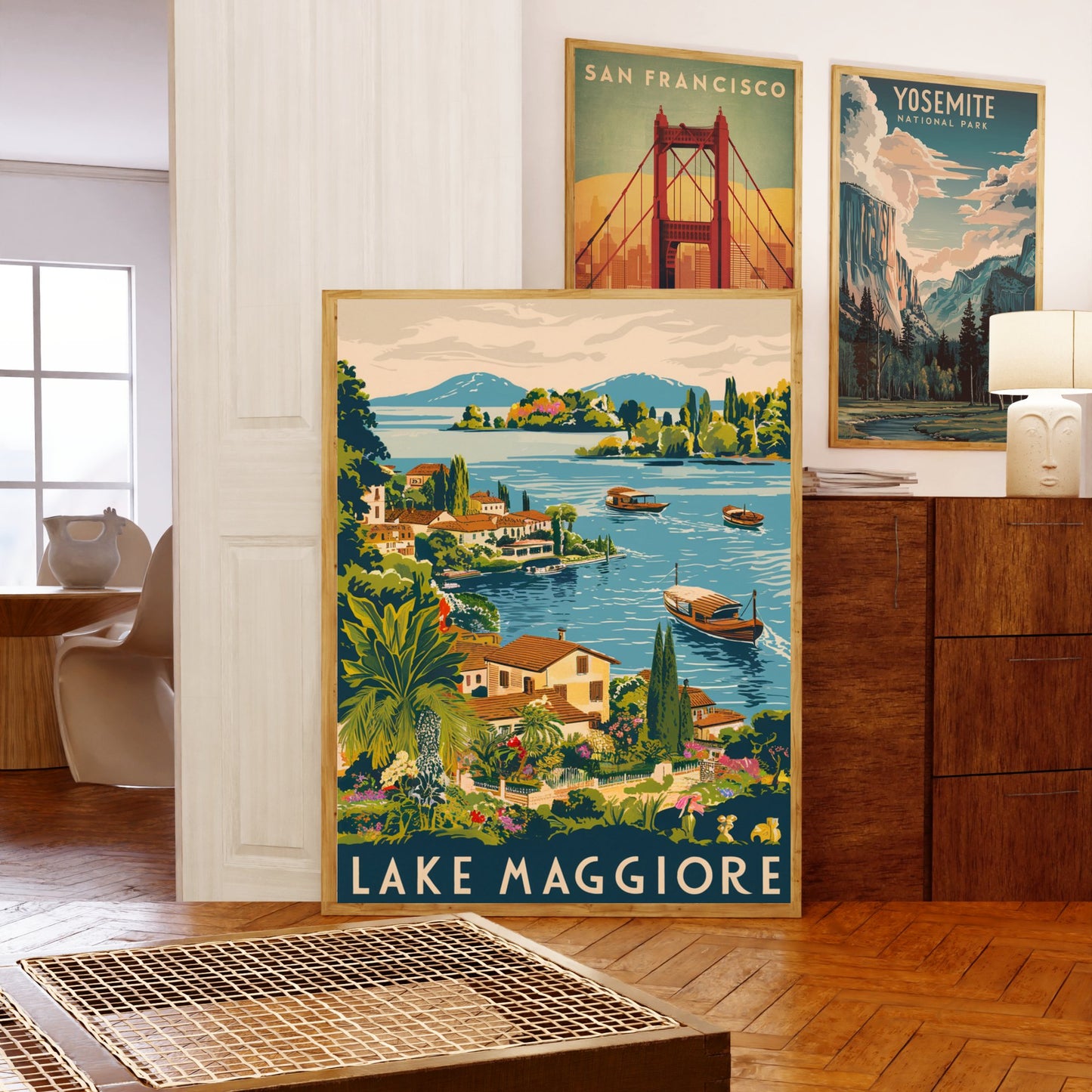 Lake Maggiore Vintage Travel Poster - Timeless Italian Grandeur