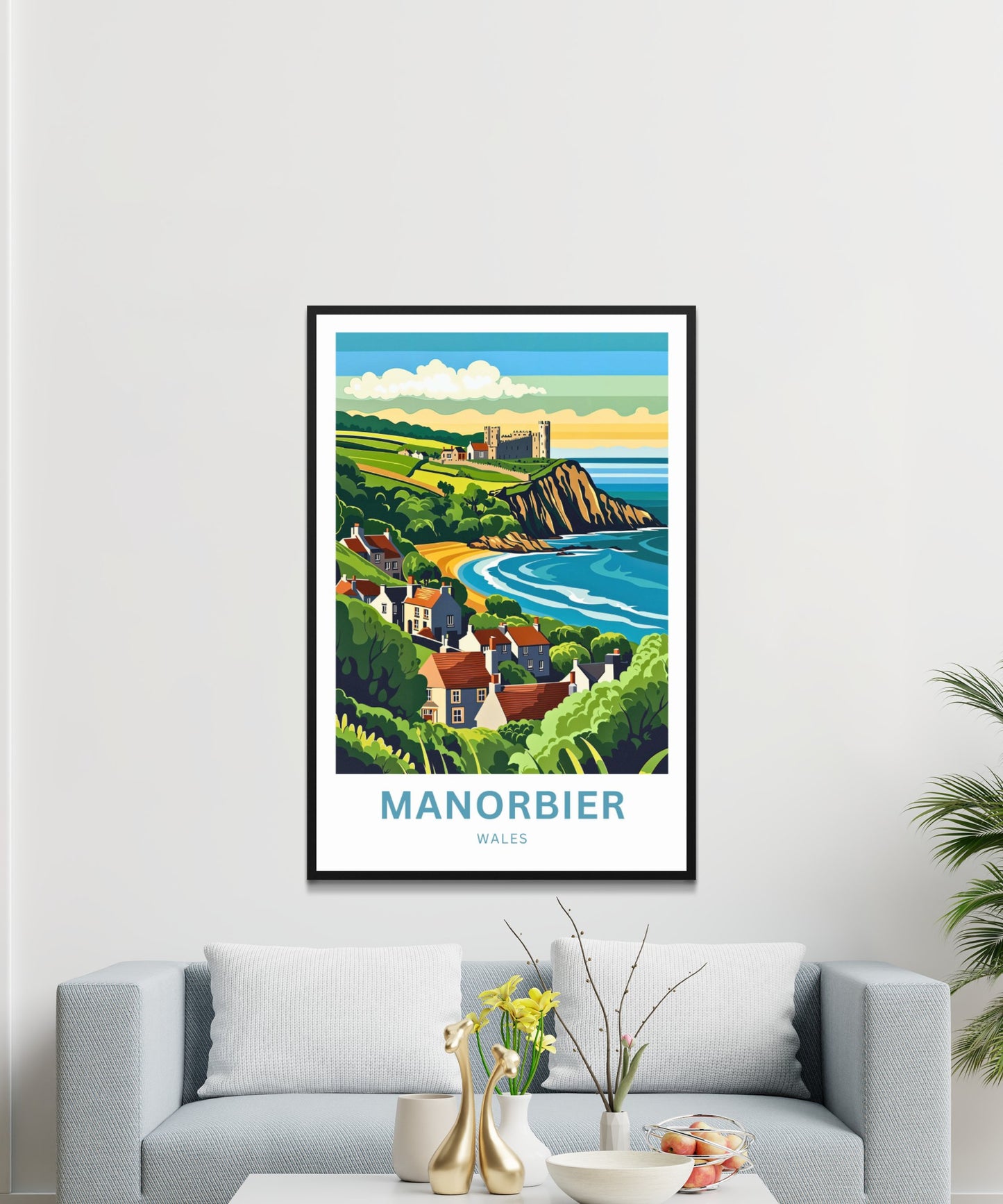 Manorbier Travel Poster