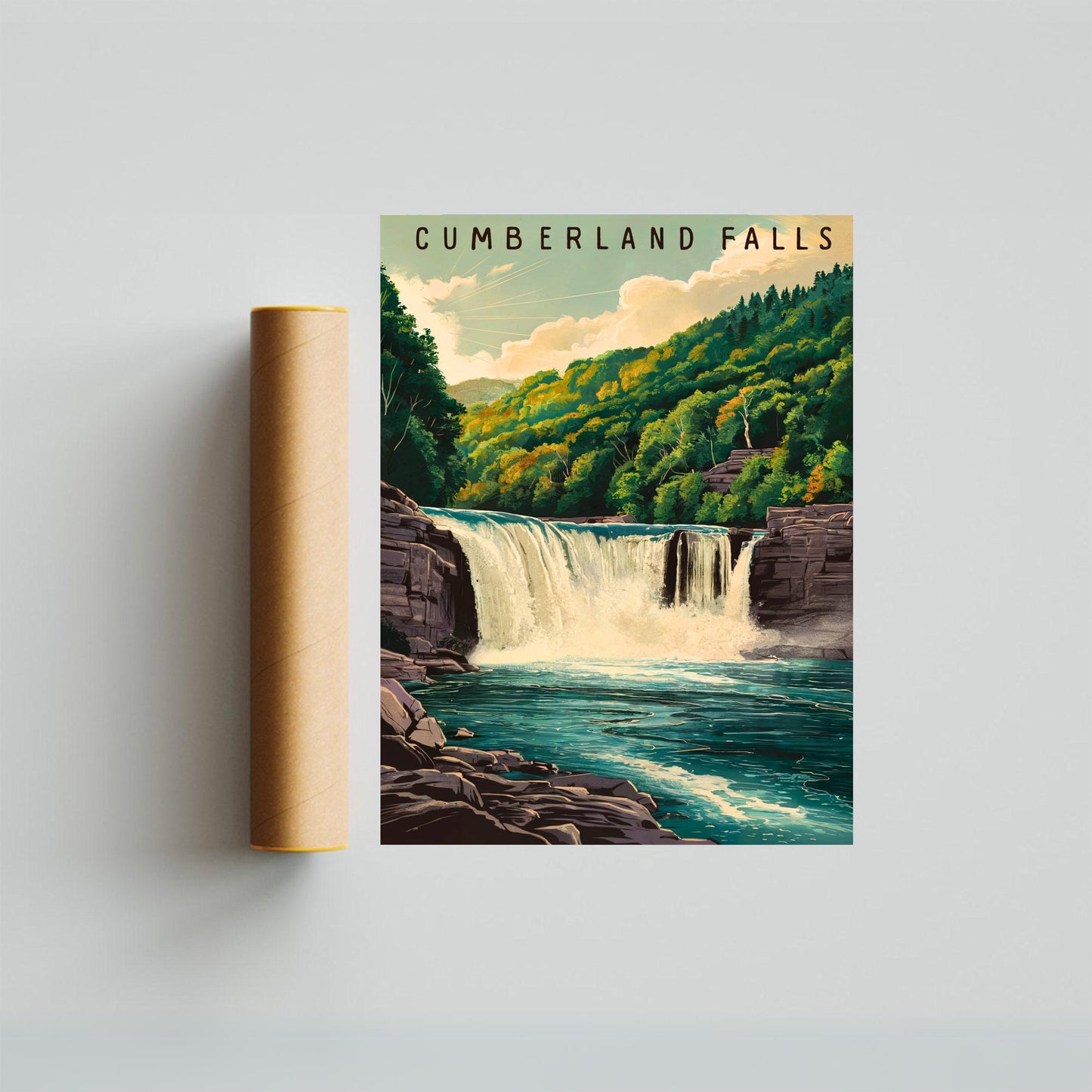 Cumberland Falls Vintage Travel Poster