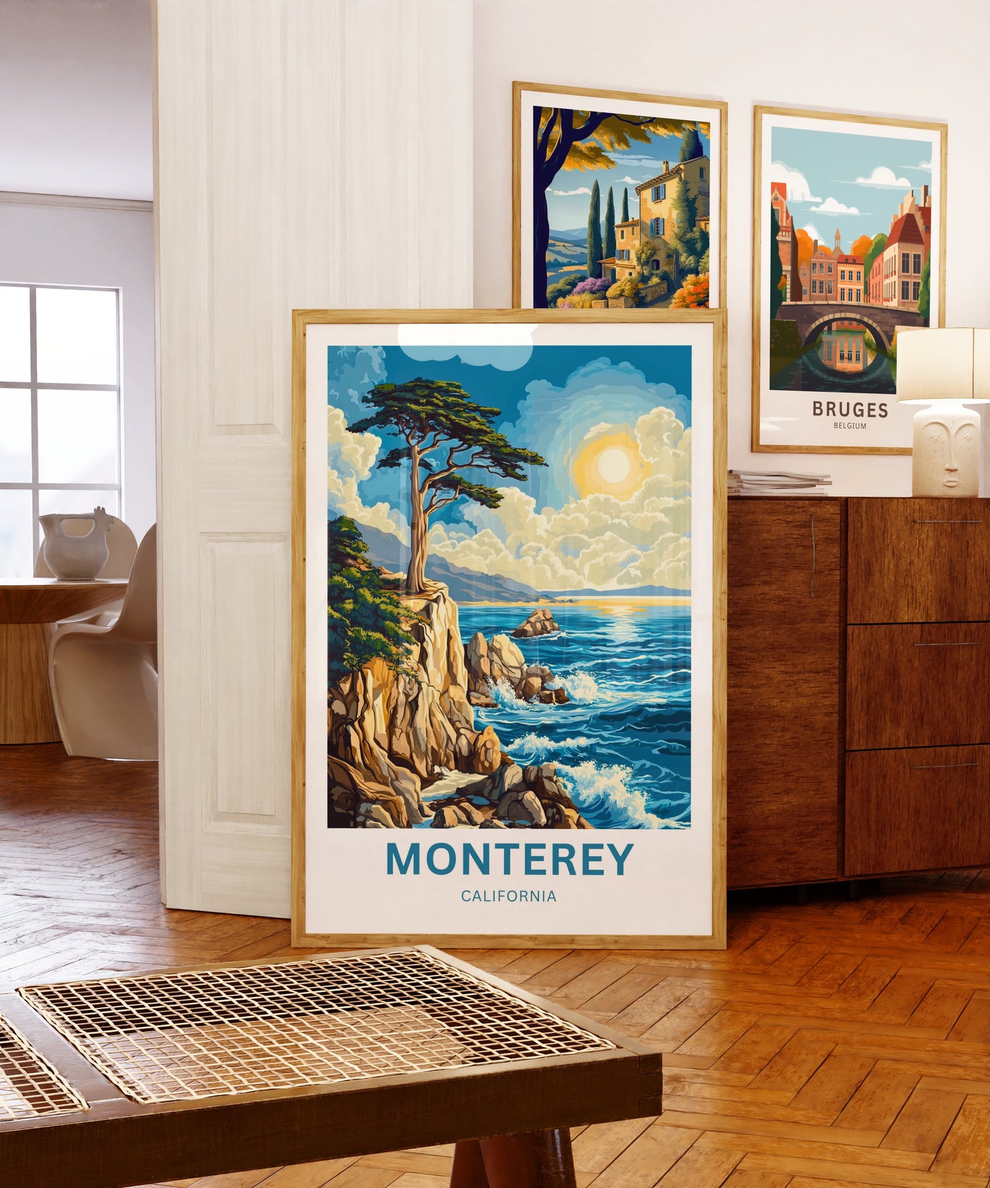 Monterey Travel Poster - California Sunset and Coastal Views
