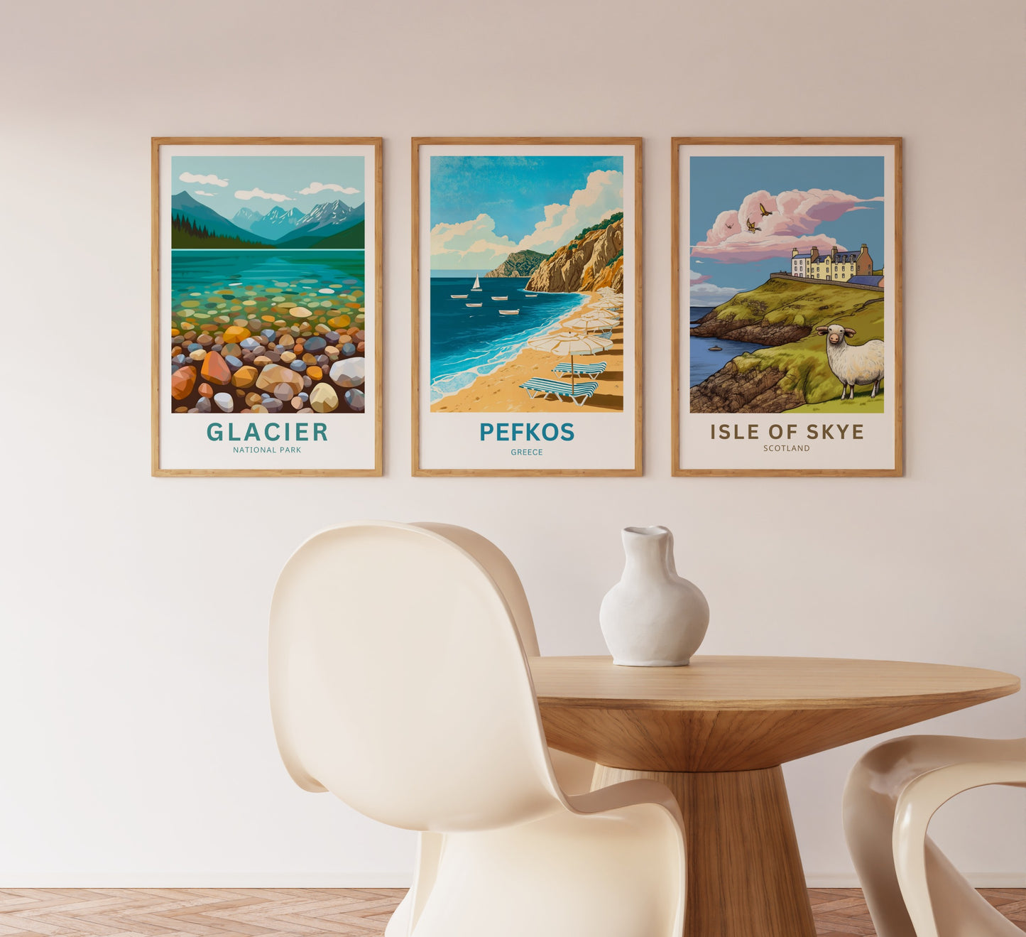 Pefkos Travel Poster - Relaxing Beach View