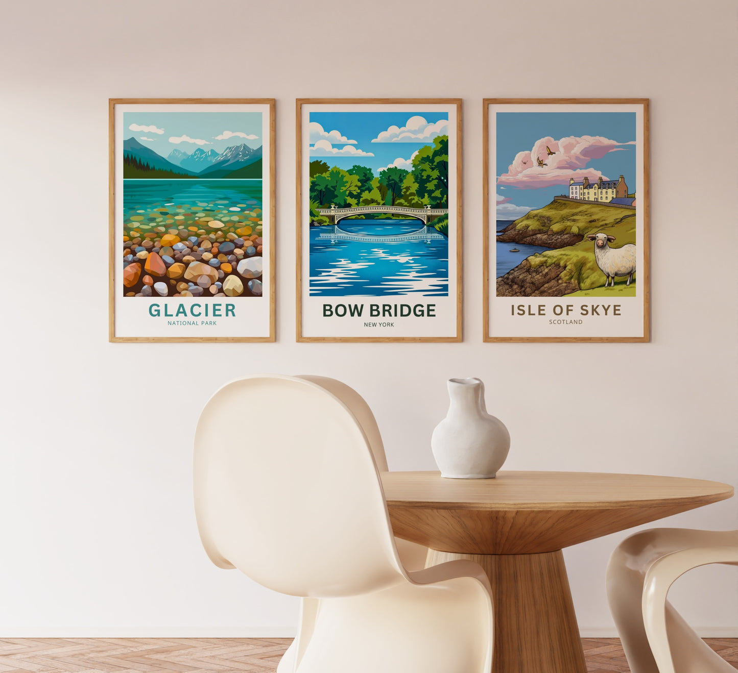 Bow Bridge Central Park Travel Poster