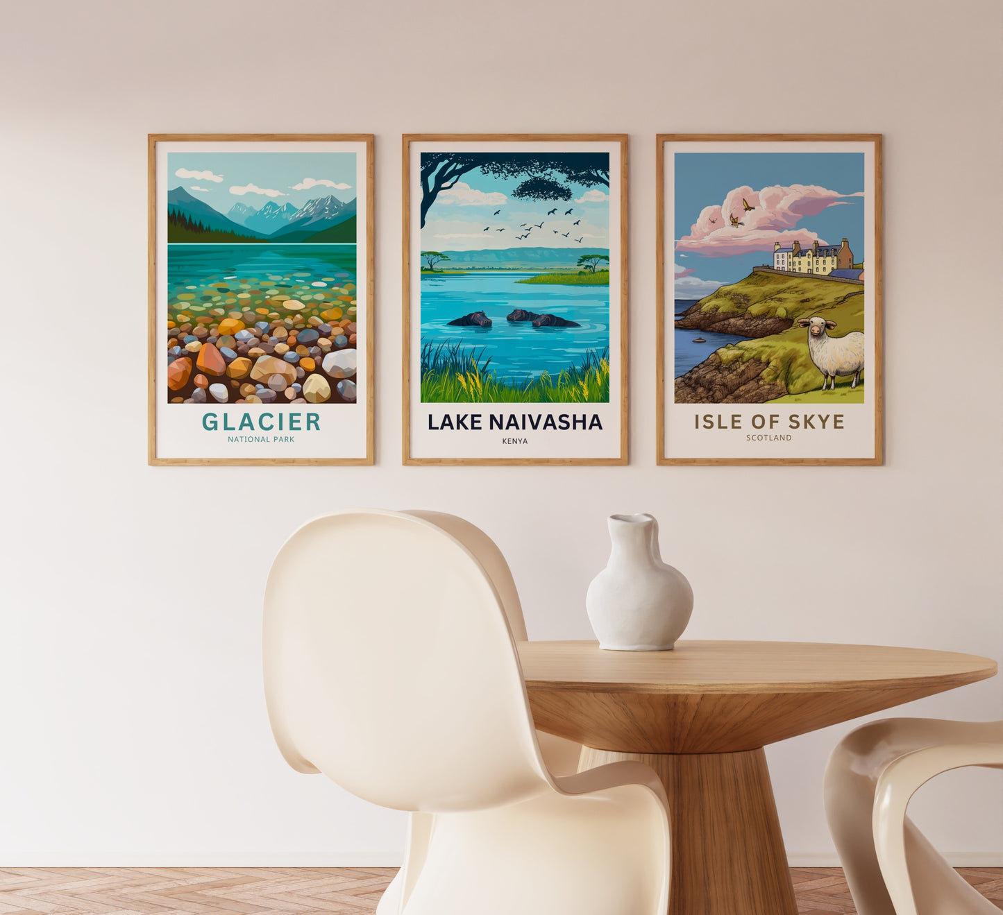 Lake Naivasha Travel Poster - Captivating Lake and Hippos