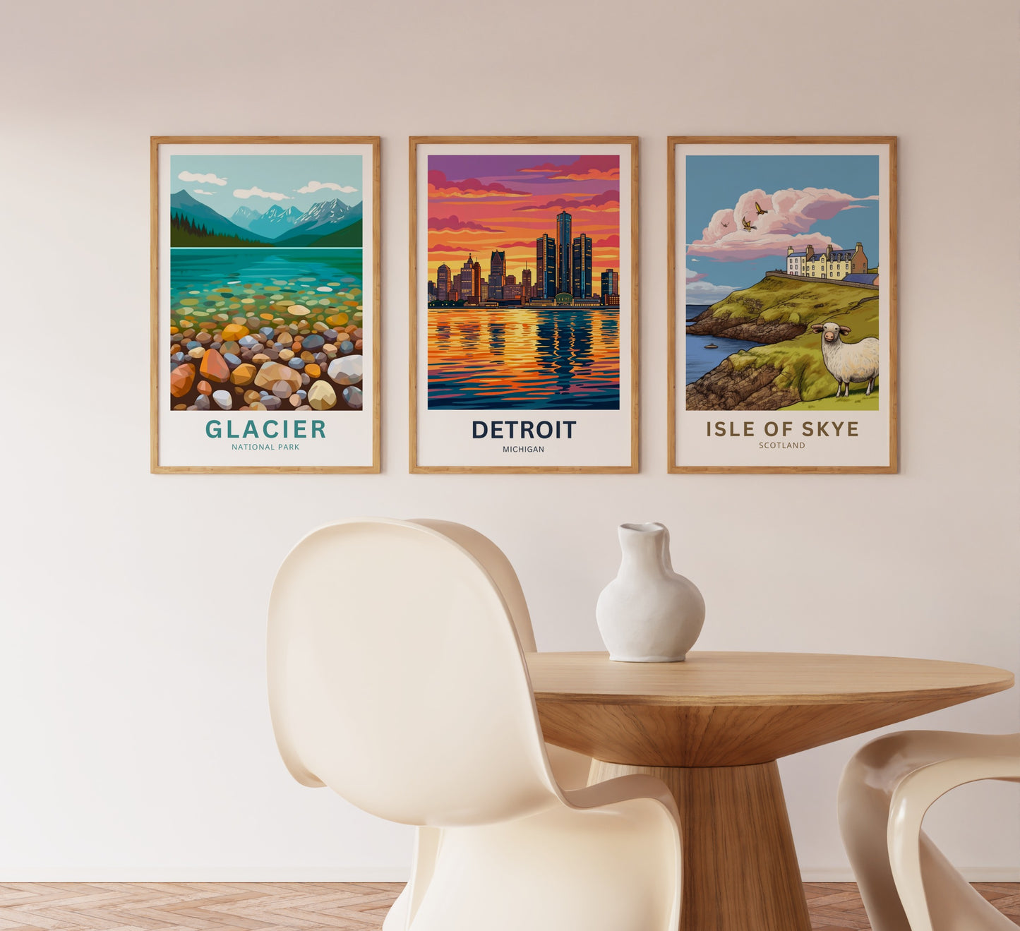 Detroit Travel Poster - City Lights