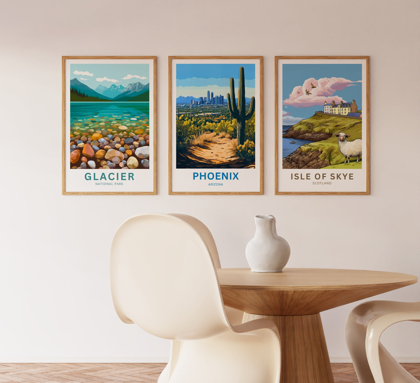 Phoenix Travel Poster - Arizona Desert Sun & Skyline