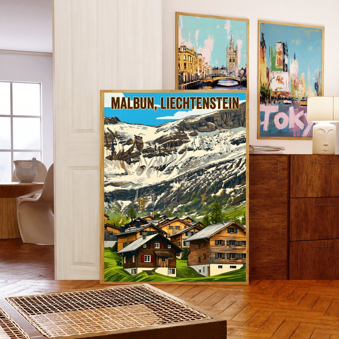 Malbun Vintage Travel Poster - Stunning Mountain in Liechtenstein