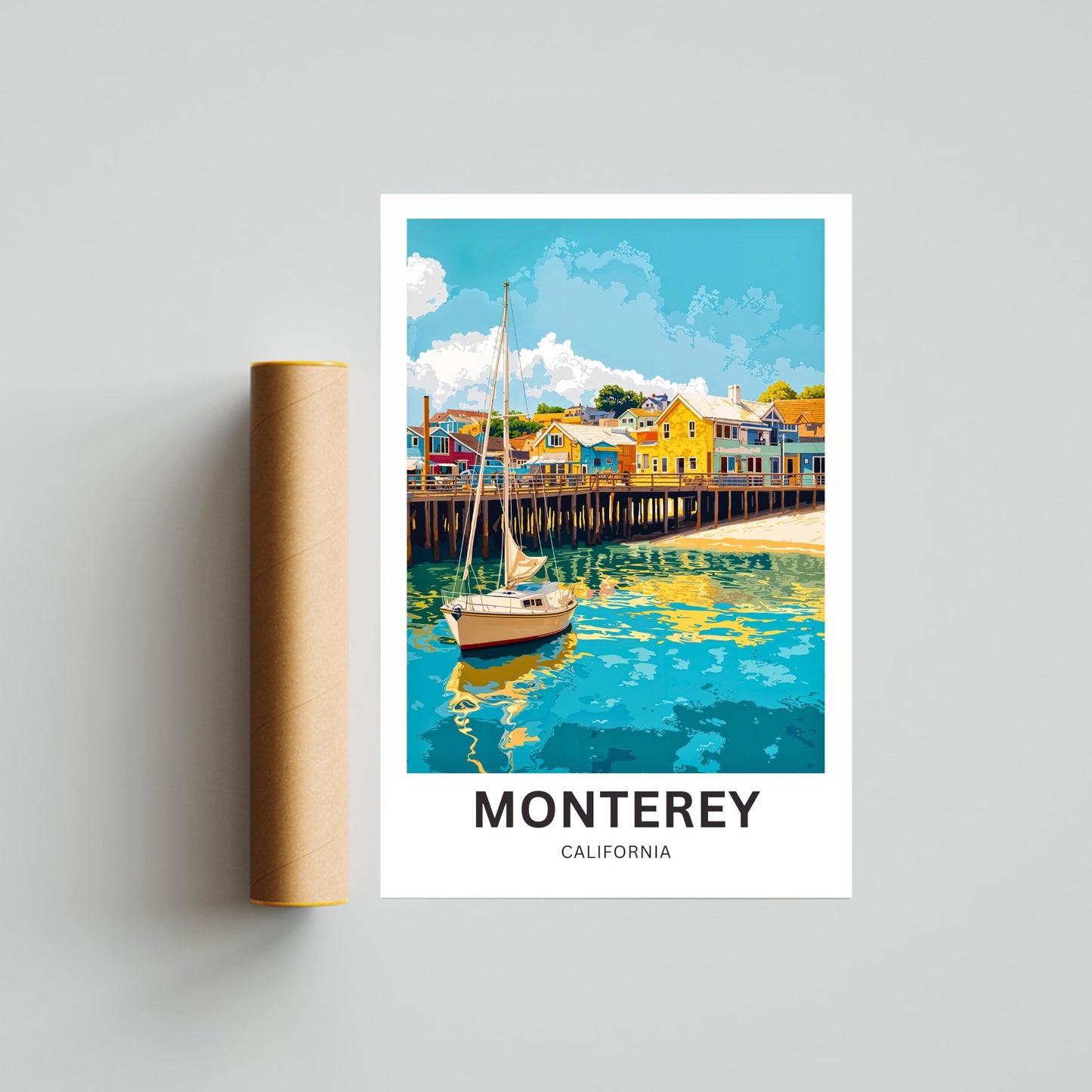 Monterey Travel Poster - Captivating View of California Coastal Living