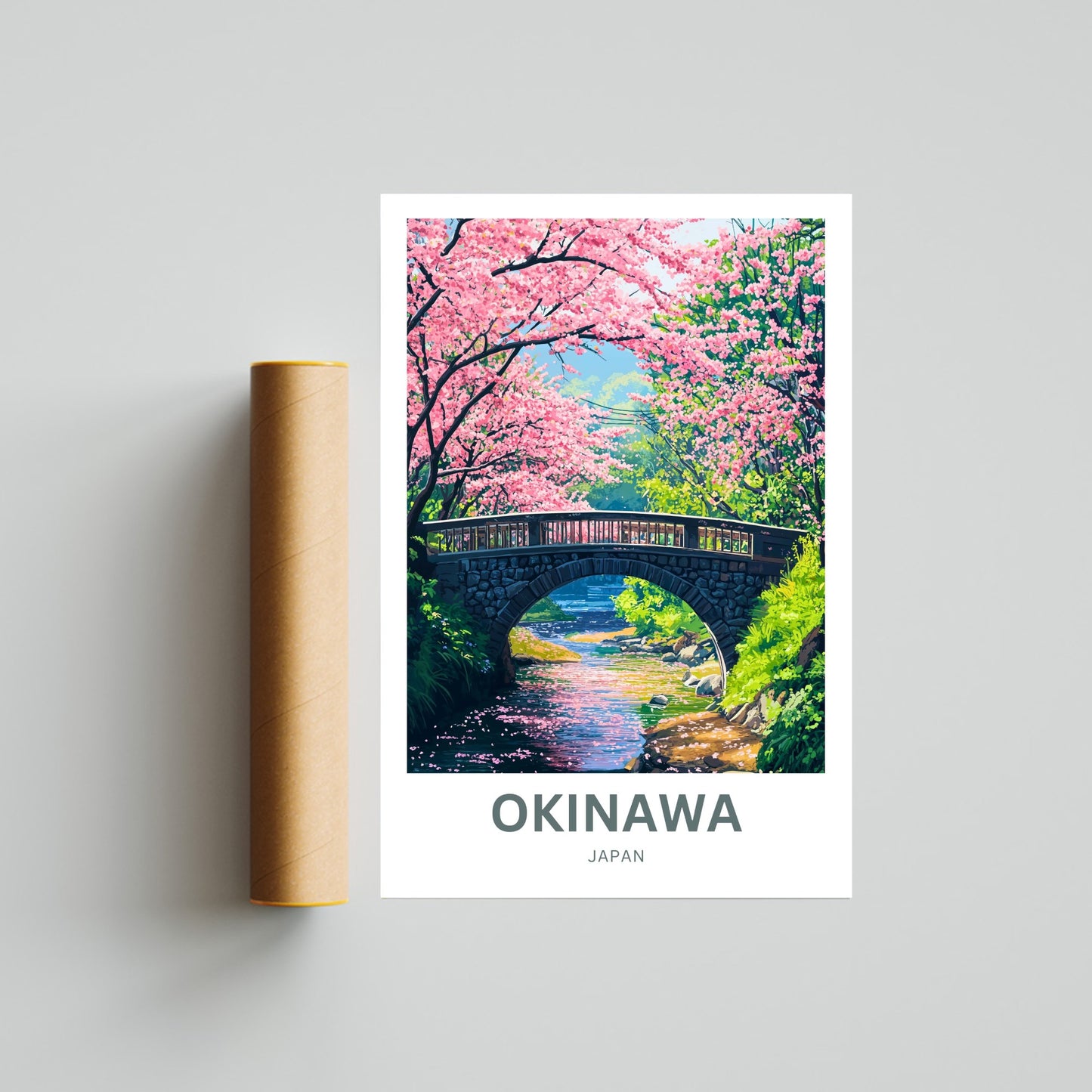 Okinawa Travel Poster - River of Blossoms