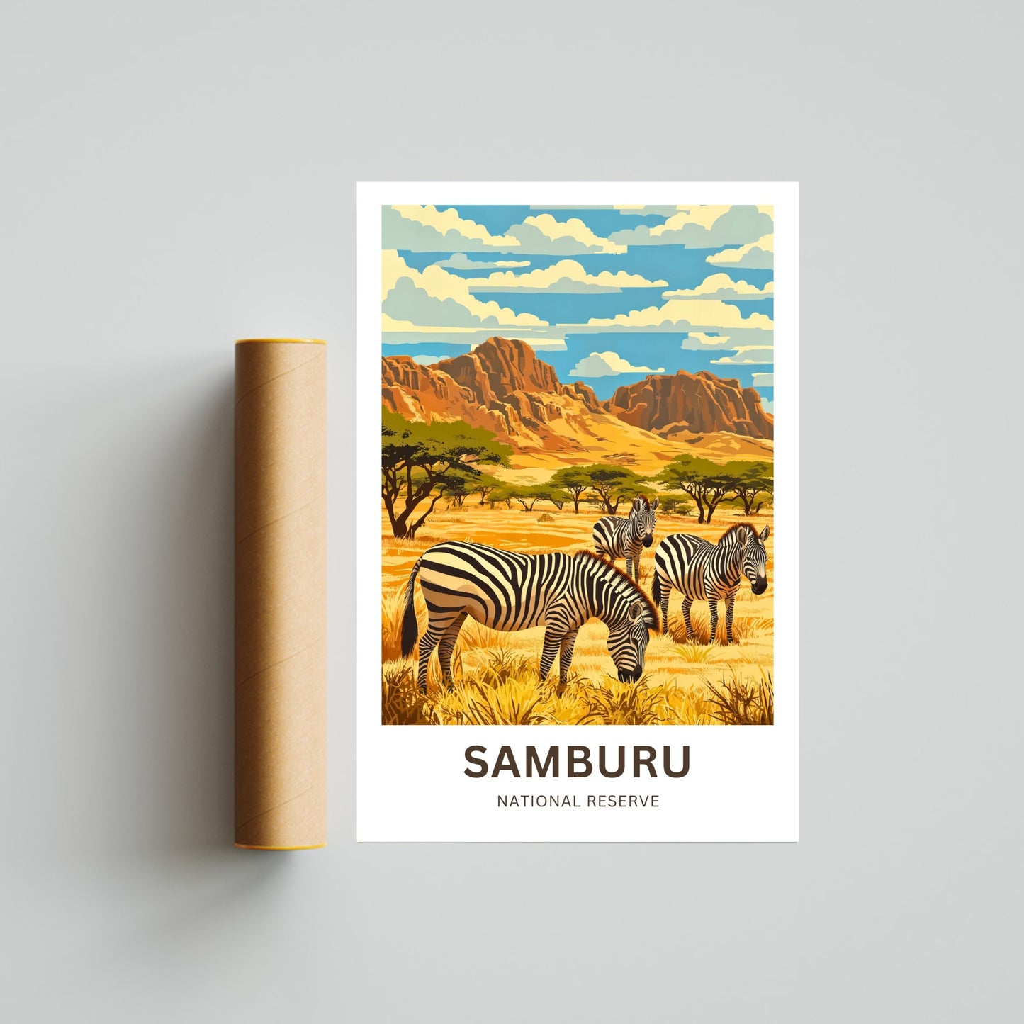 Samburu National Reserve Travel Poster - Kenya