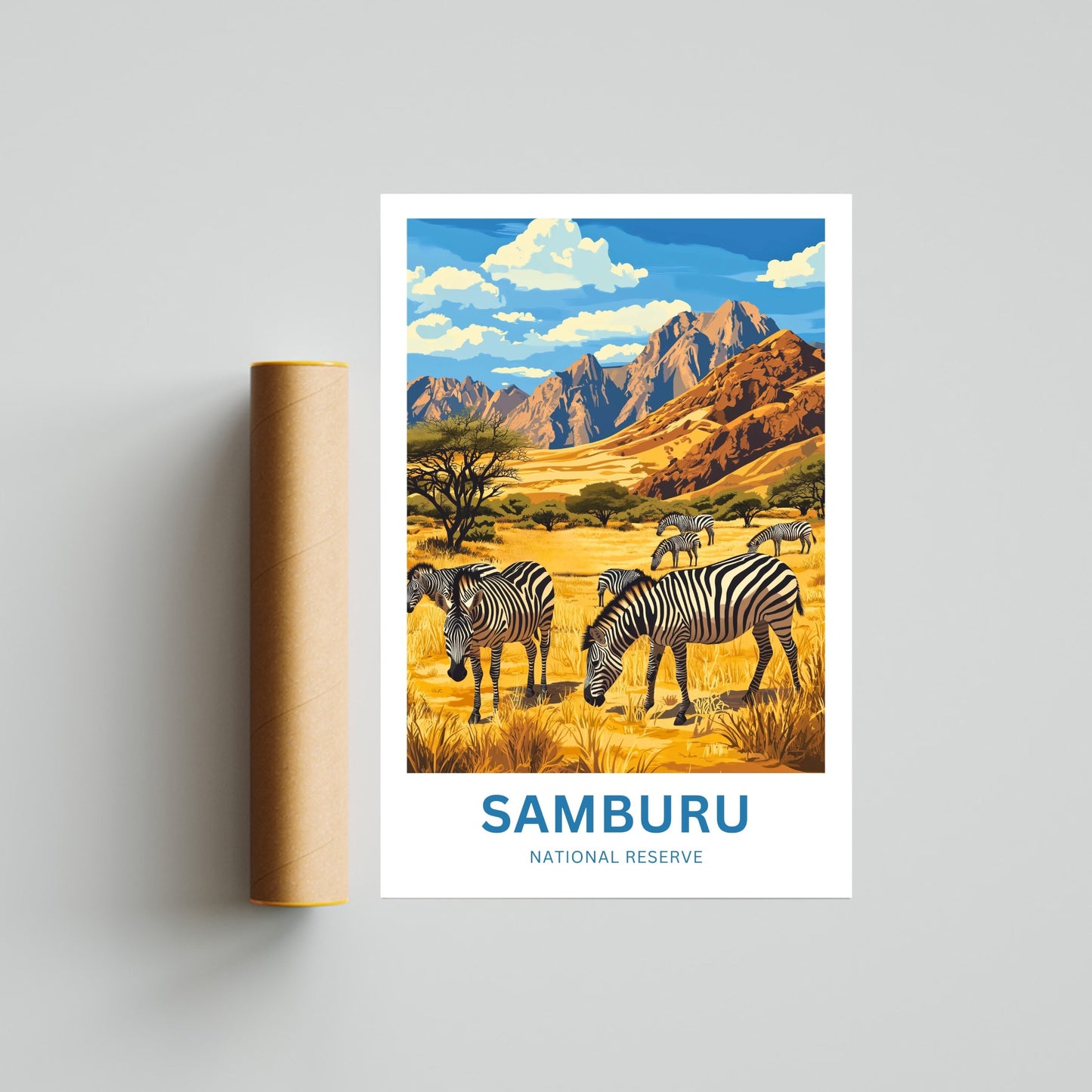 Samburu National Reserve Travel Poster - Wildlife and Adventure