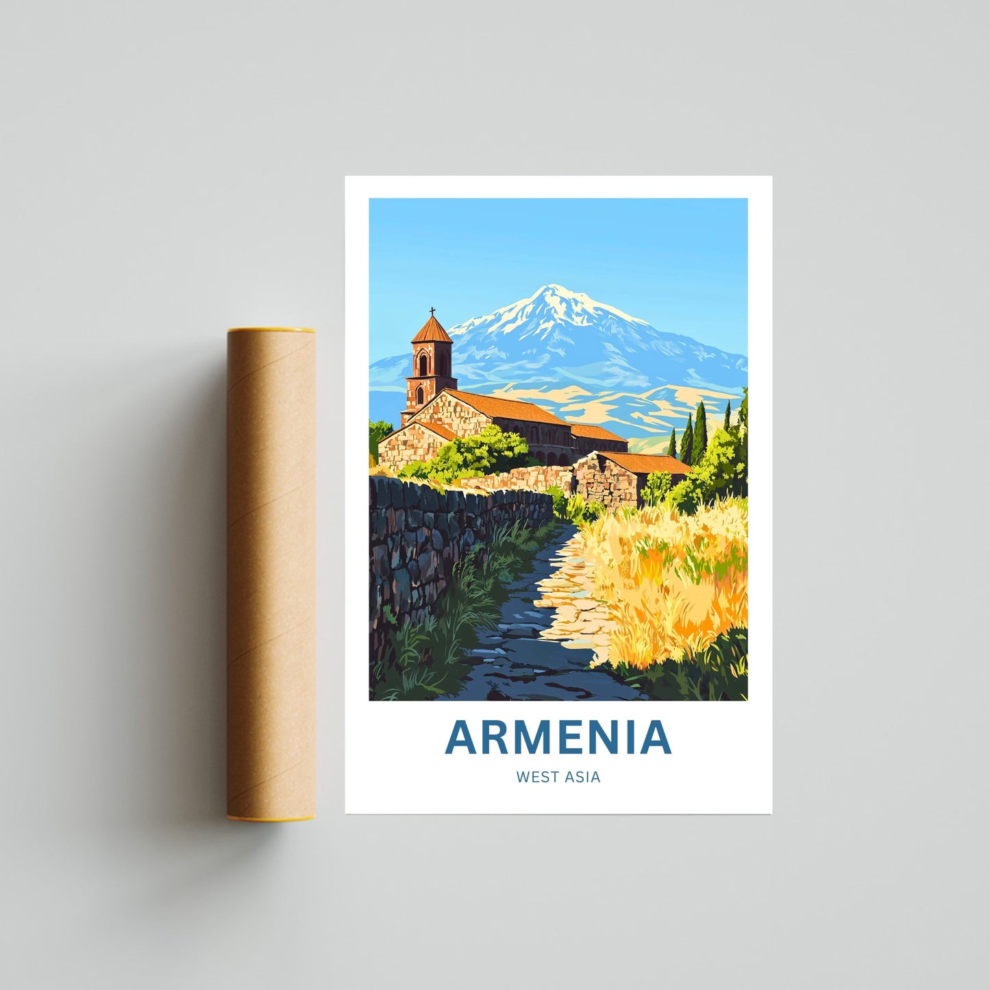 Armenia Travel Poster - Ancient Paths, Endless Views