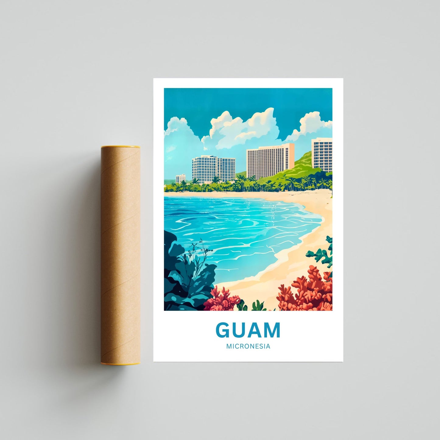 Guam Travel Poster - Escape in the Heart of Guam