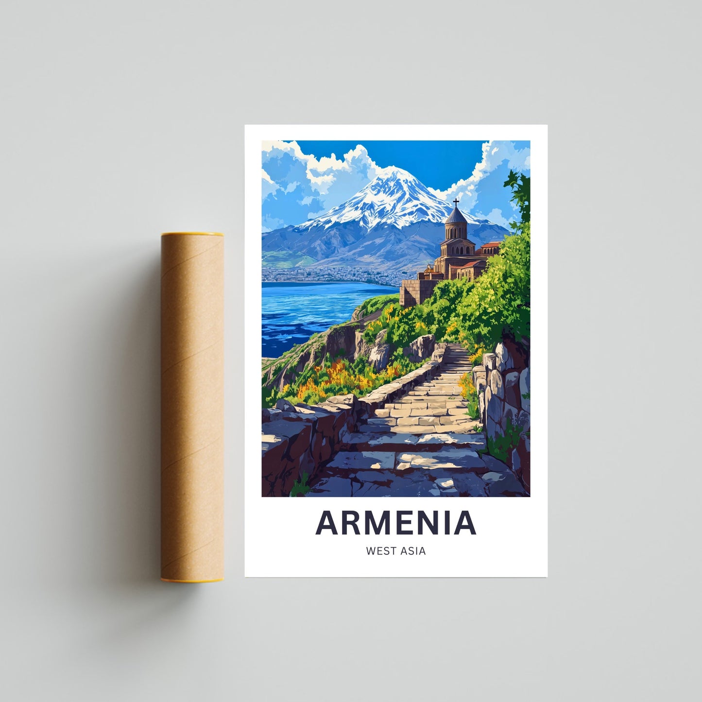 Armenia Travel Poster - Captivating Pathway View of Land of Legends