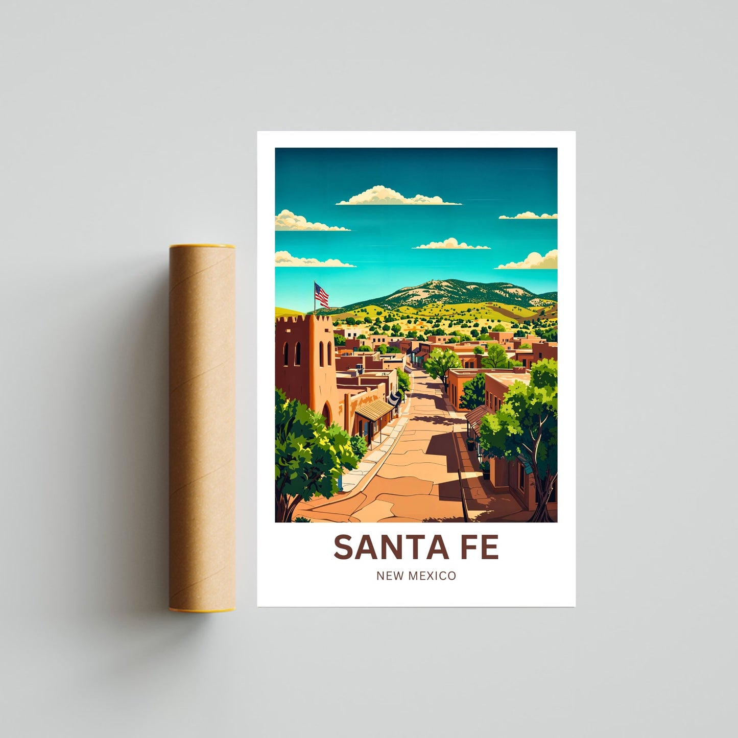 Santa Fe Travel Poster - Mesmerizing Urban Street View