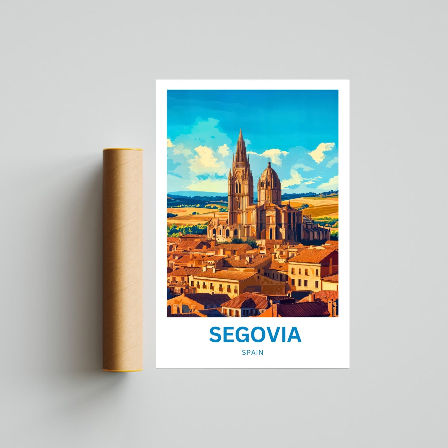 Segovia Travel Poster - Historic Charm, Enduring Elegance