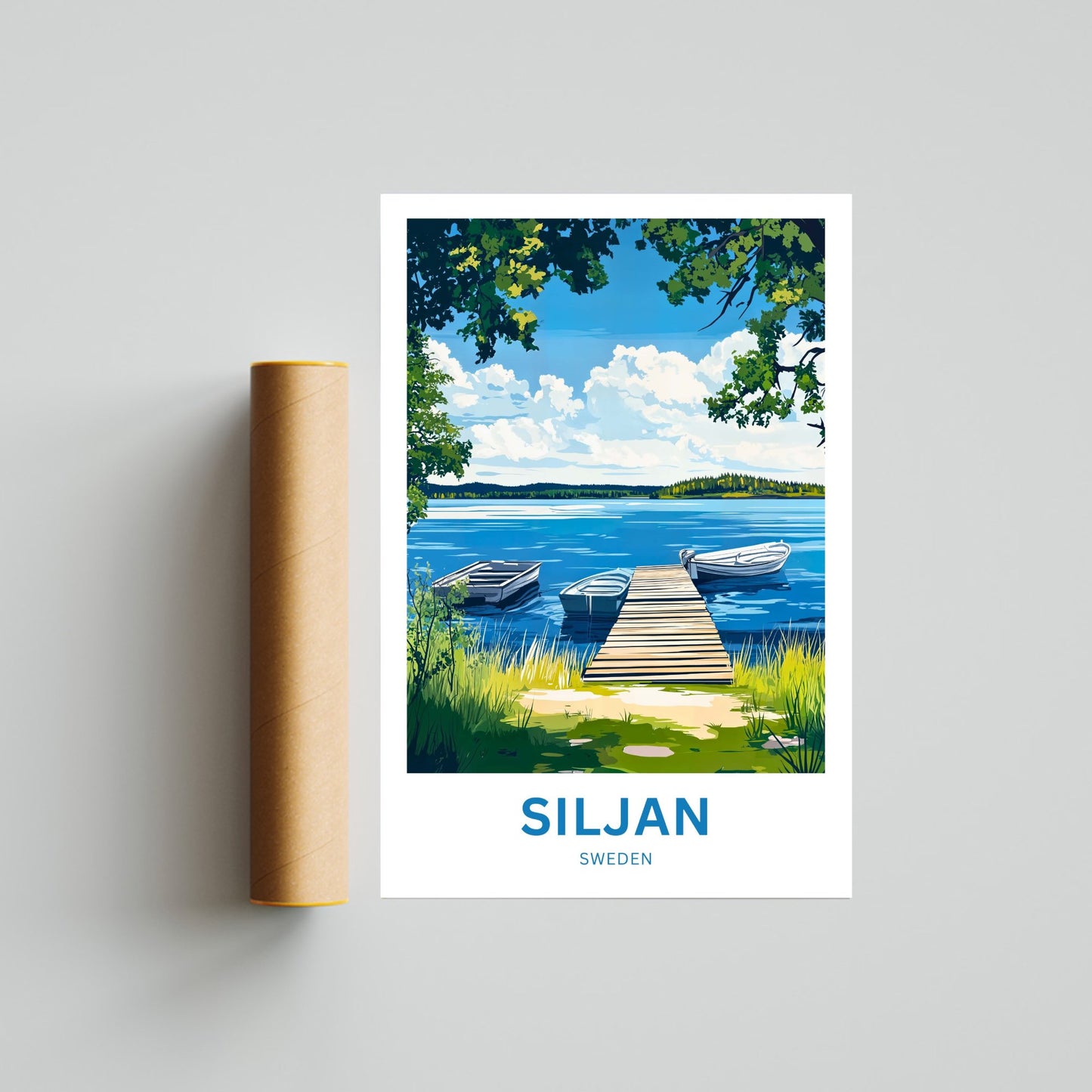 Lake Siljan Travel Poster - Sweden's Timeless Lake