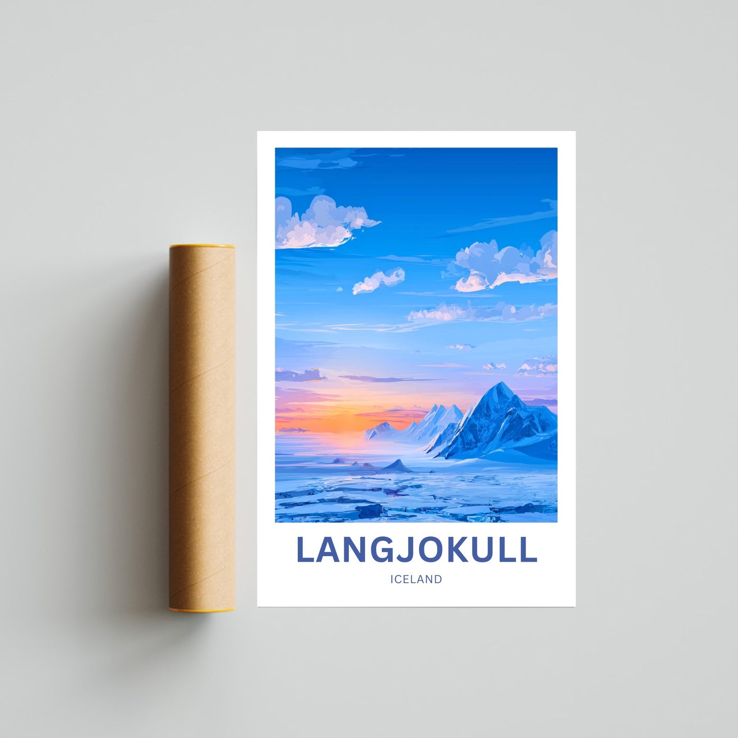 Langjökull Travel Poster - Mesmerizing Glacier of Iceland