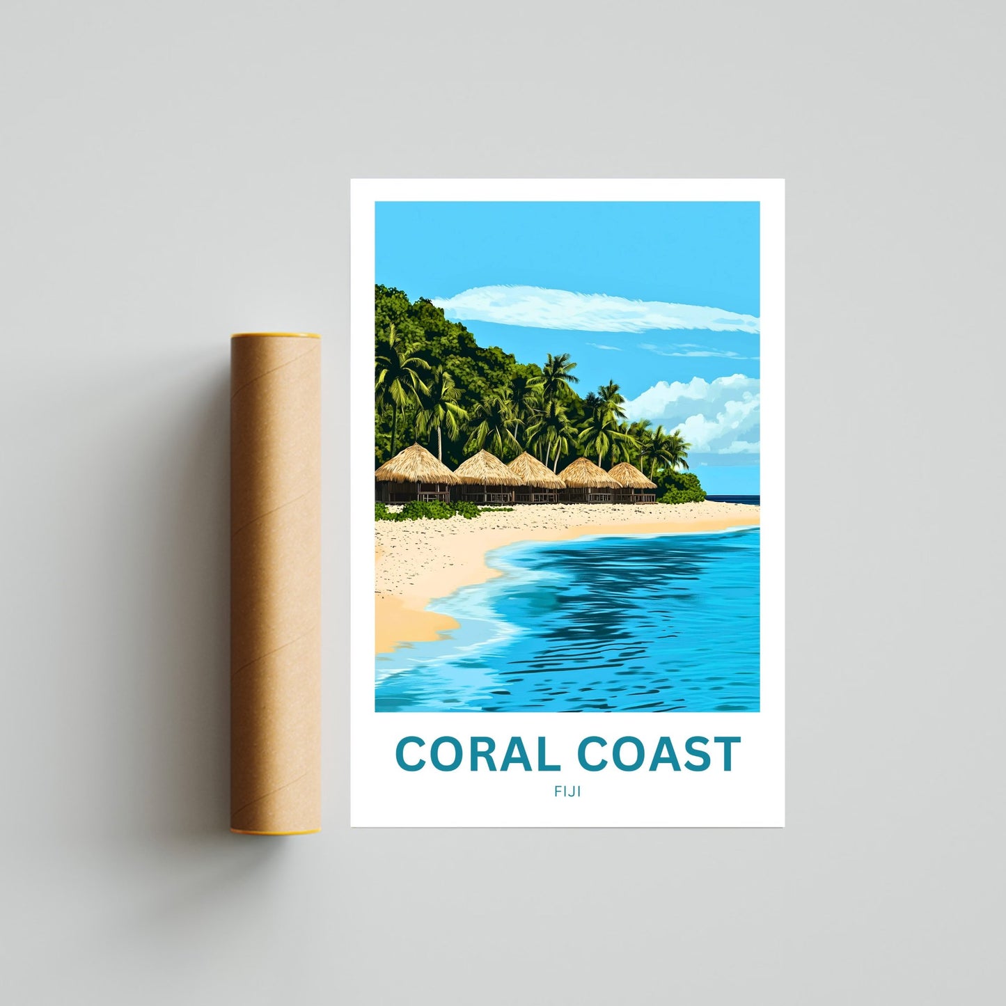 Coral Coast, Fiji Travel Poster - Pure Escape