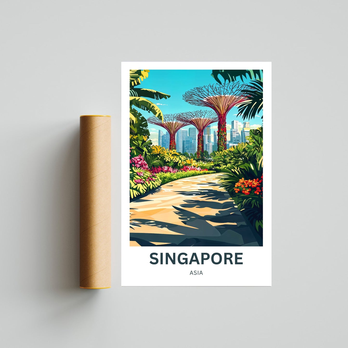 Singapore Travel Poster - The Garden by the Bay