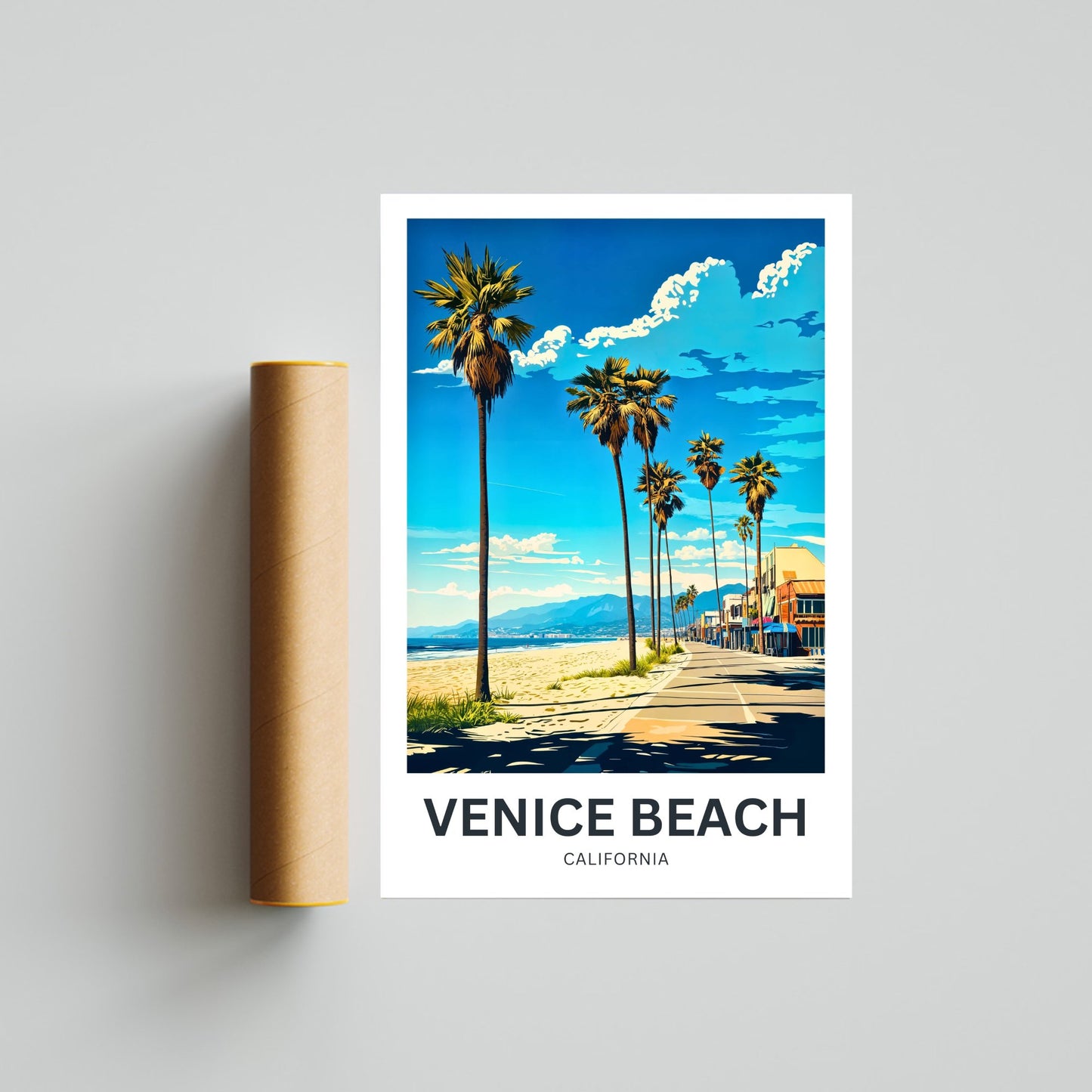 Venice Beach Travel Poster - Florida colorful escape by the sea
