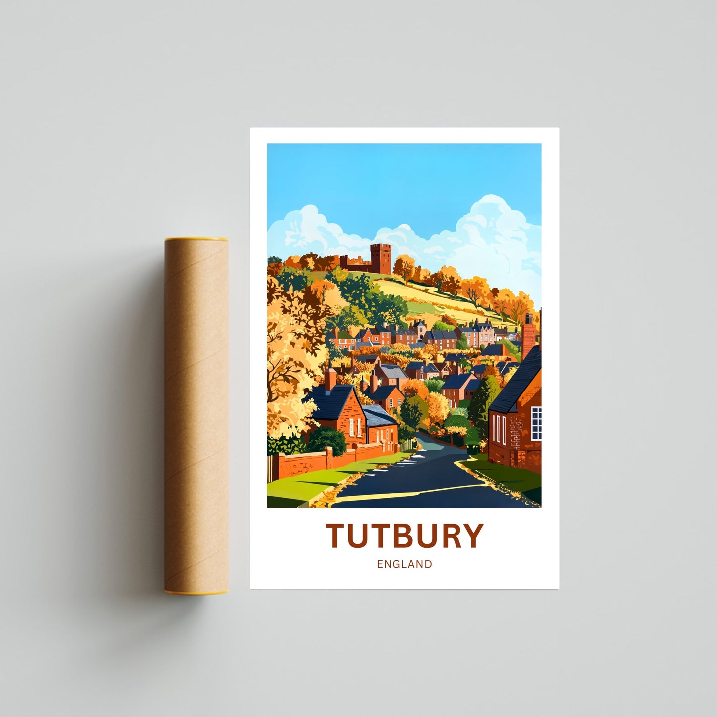 Tutbury Travel Poster - Quaint Streets & Timeless Beauty