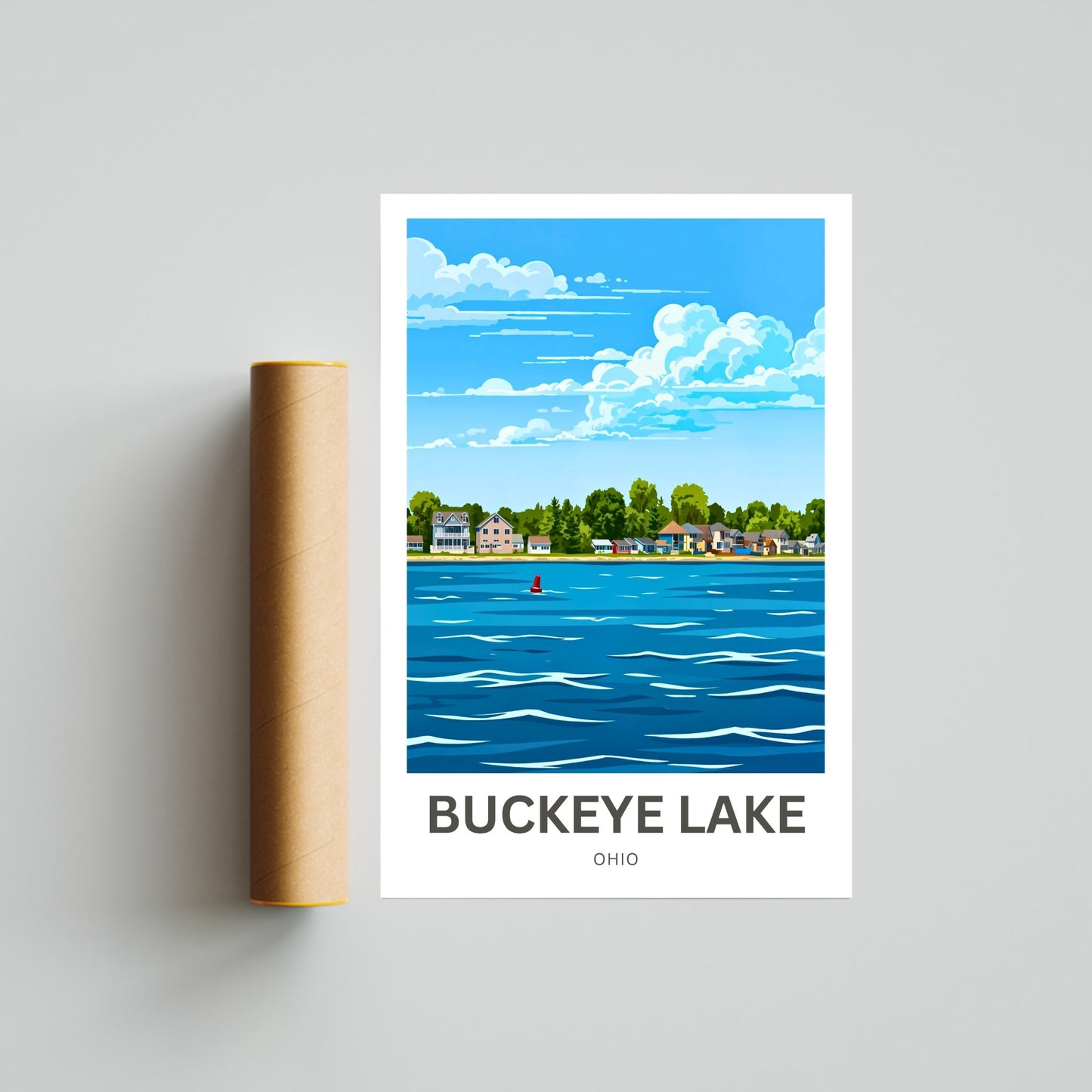 Buckeye Lake Travel Poster - Midwest Lake Life