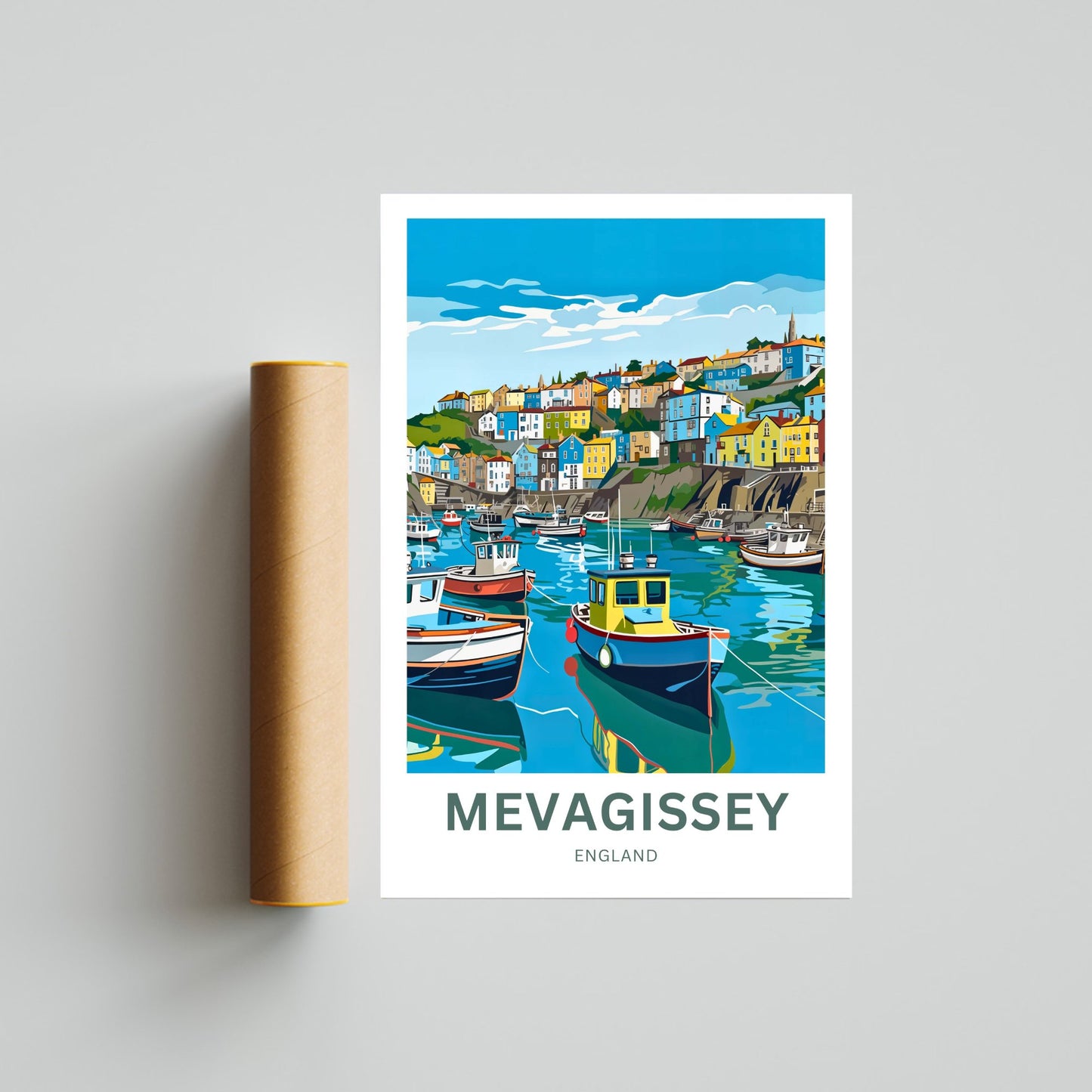 Mevagissey Travel Poster- England