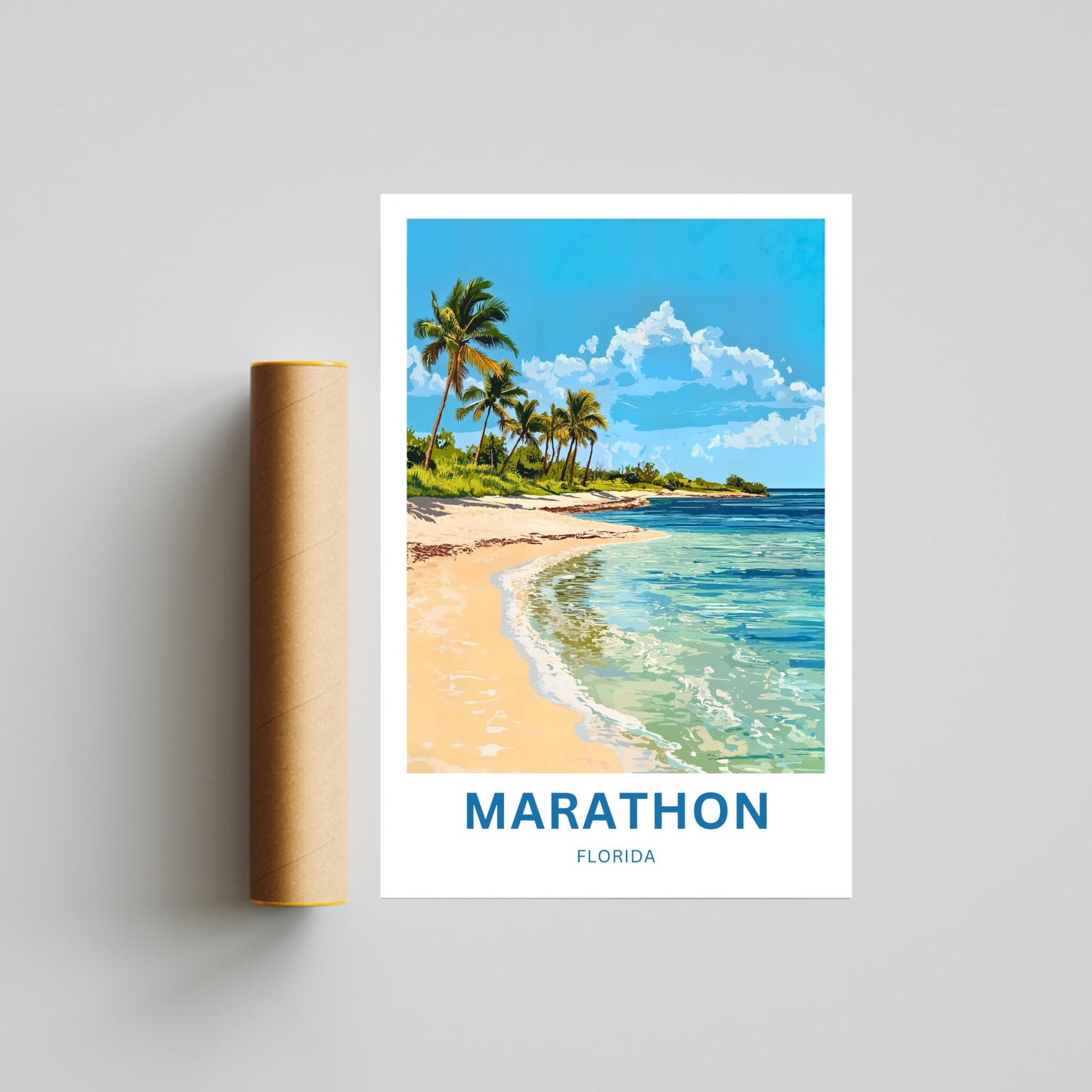 Marathon Travel Poster - Captivating Serene Beach Florida