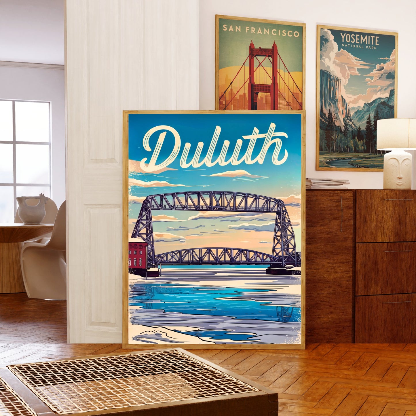 Duluth Vintage Travel Poster - Captivating Bridge Minnesota