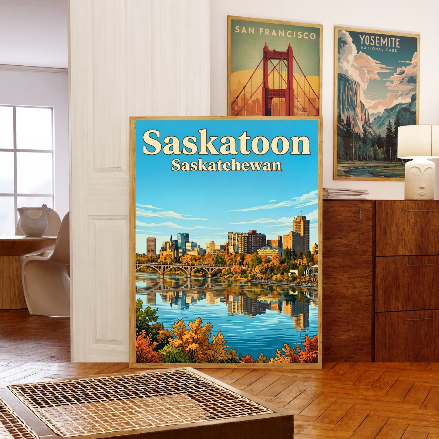 Saskatoon Vintage Travel Poster - Heart of Saskatchewan