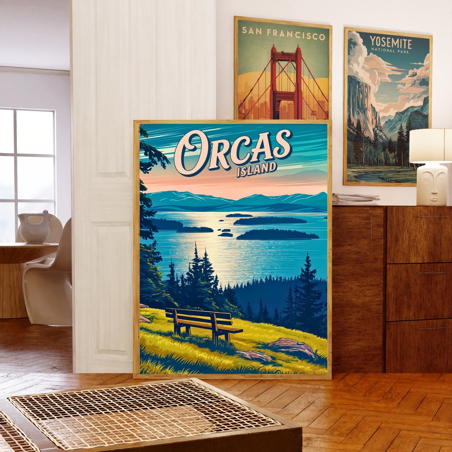 Orcas Island Vintage Travel Poster - Captivating Island Sunset View