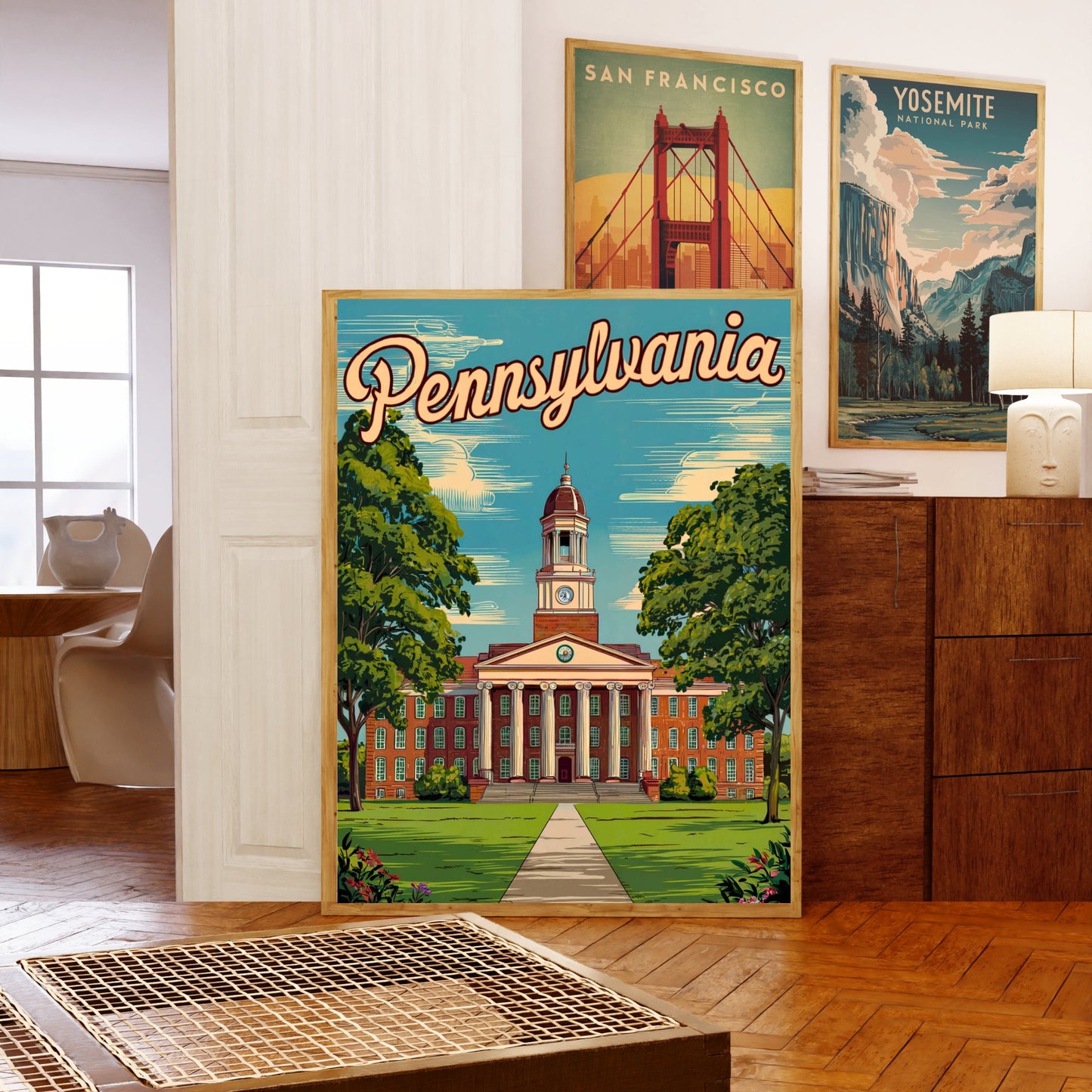 Pennsylvania, State College Vintage Travel Poster