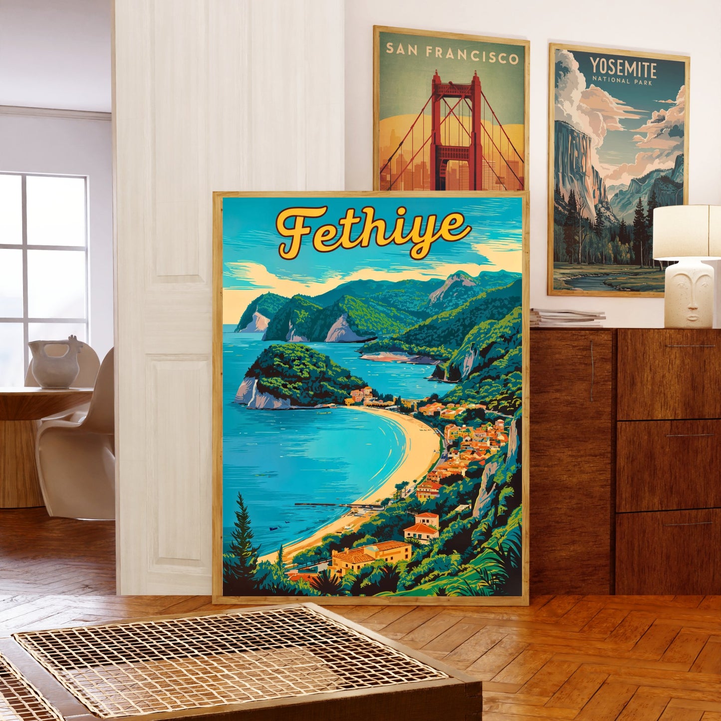 Fethiye Vintage Travel Poster - Captivating Turkey Coast View