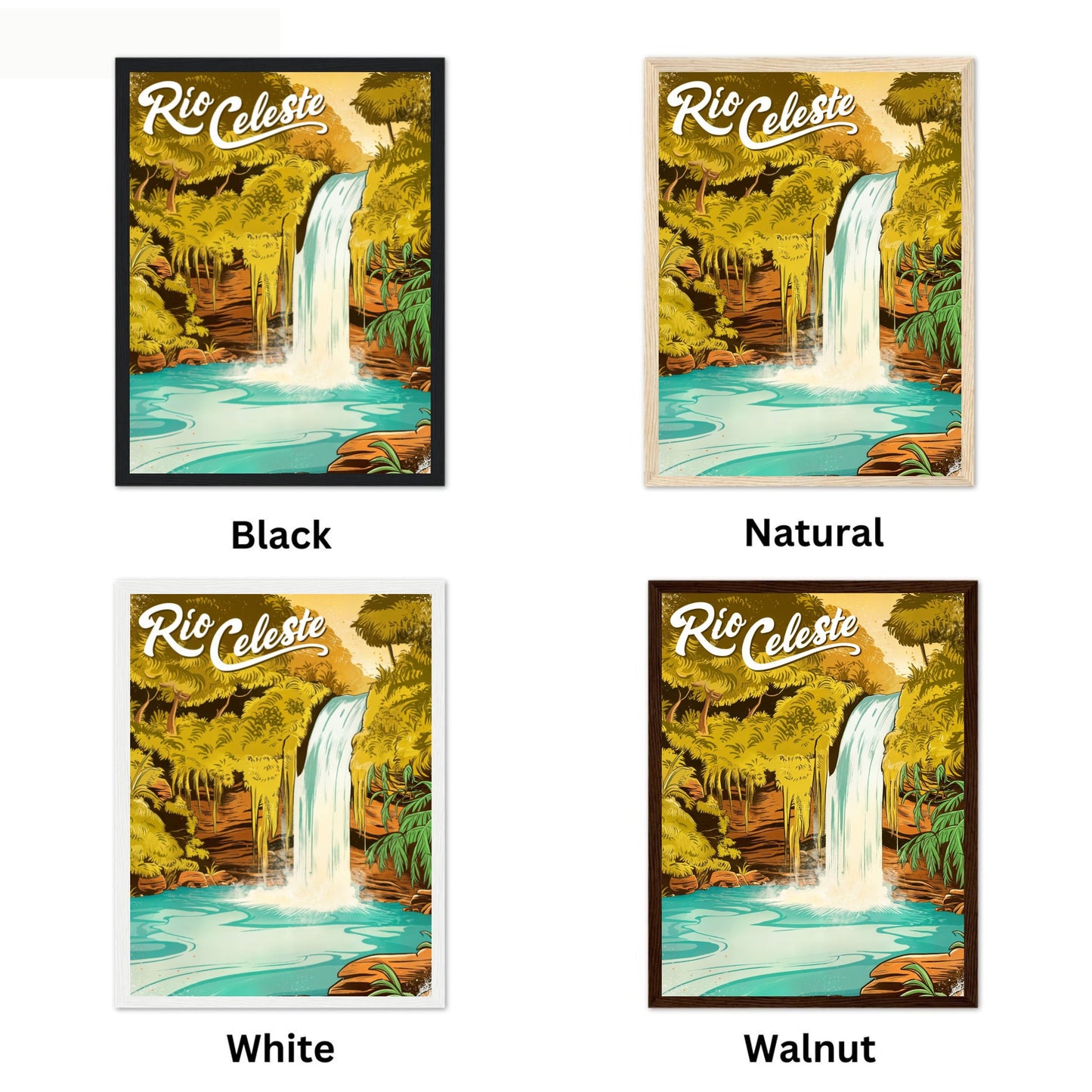 Rio Celeteste Vintage Travel Poster - Enchanting Waters of Costa Rica