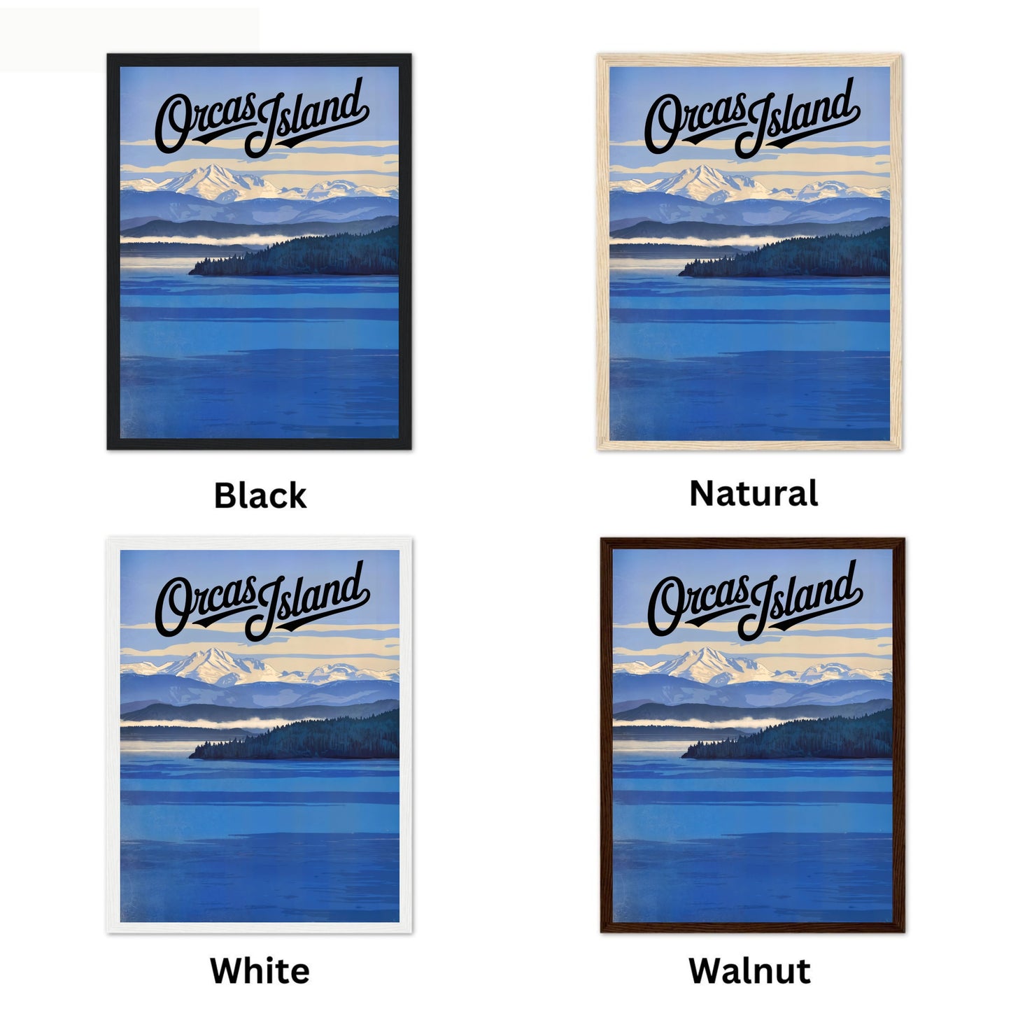 Orcas Island Vintage Travel Poster - Mount Constitution View – Above the San Juans