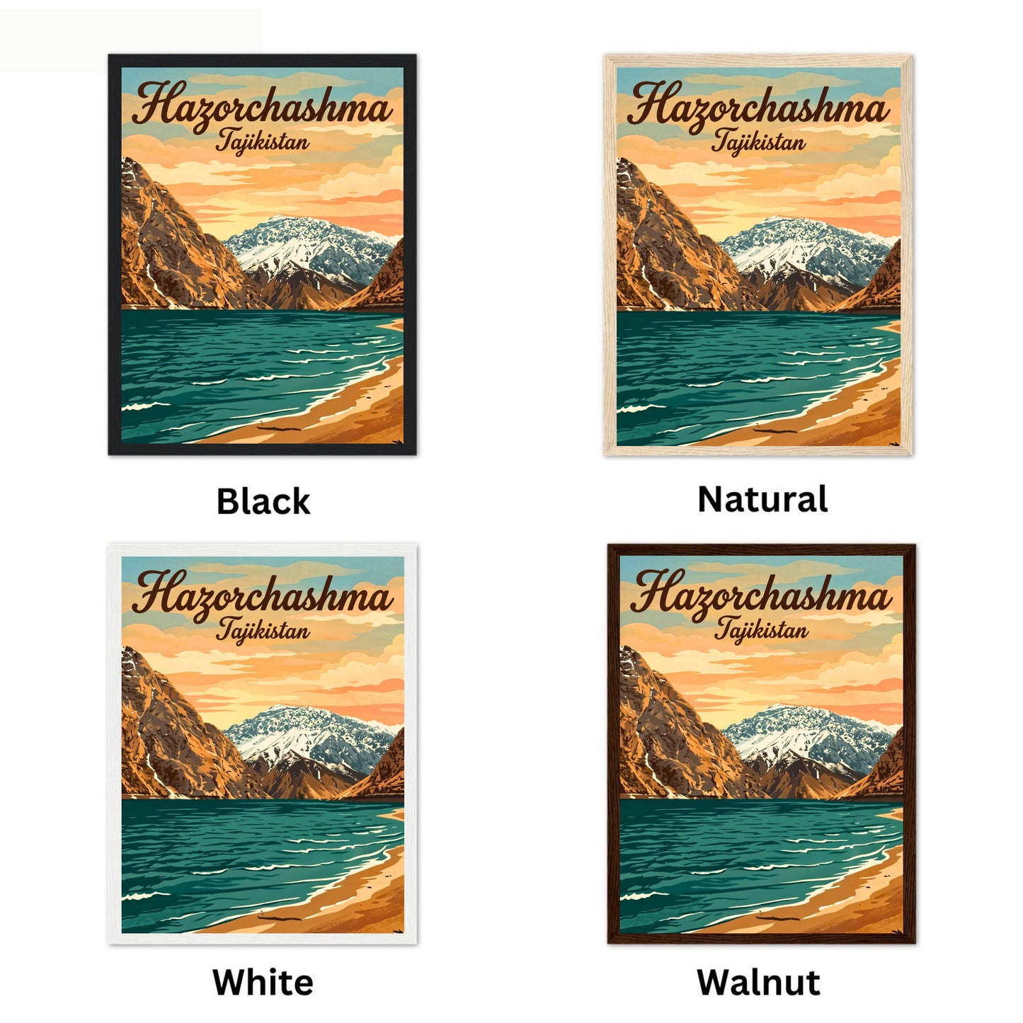 Hazorchashma Vintage Travel Poster - Mountain Waters of Tajikistan