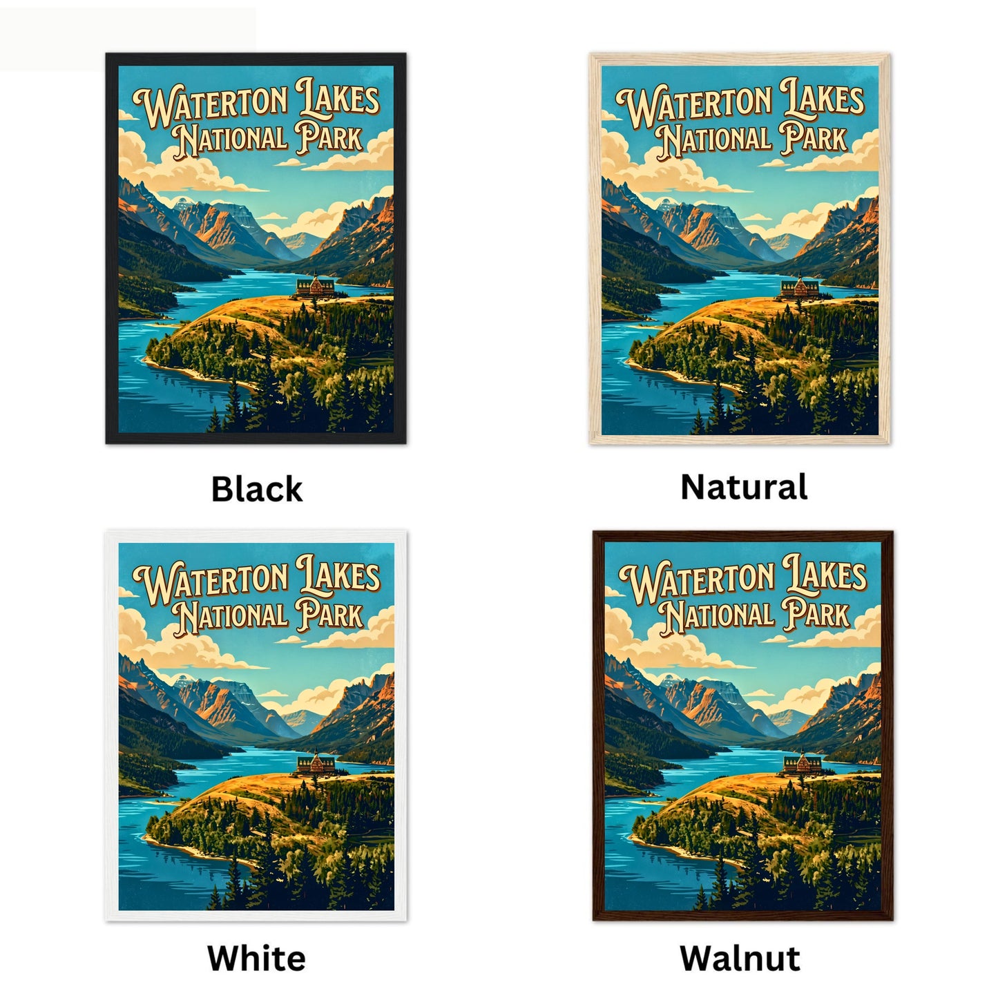 Waterton Lakes National Park Vintage Travel Poster- Northern Wilderness Escape