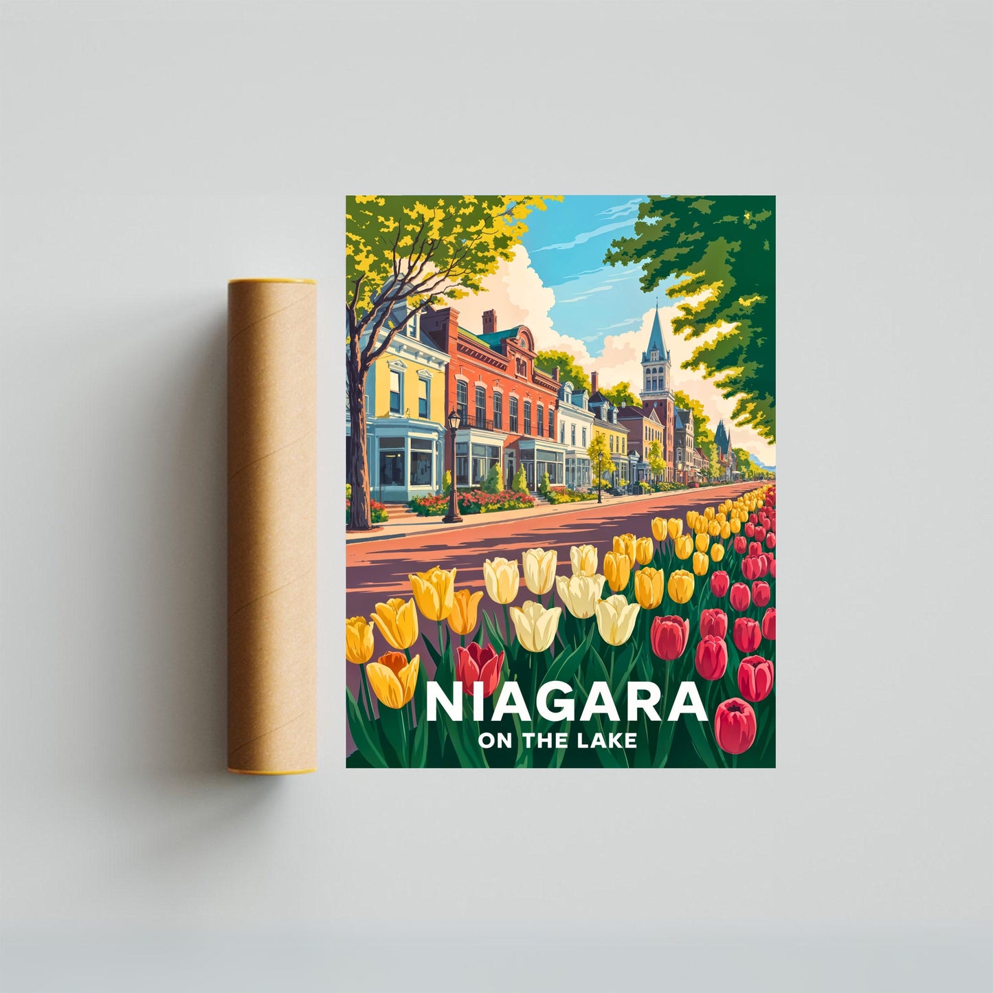 Niagara-on-the-Lake Vintage Travel Poster - Summer Blooms on the Boulevard